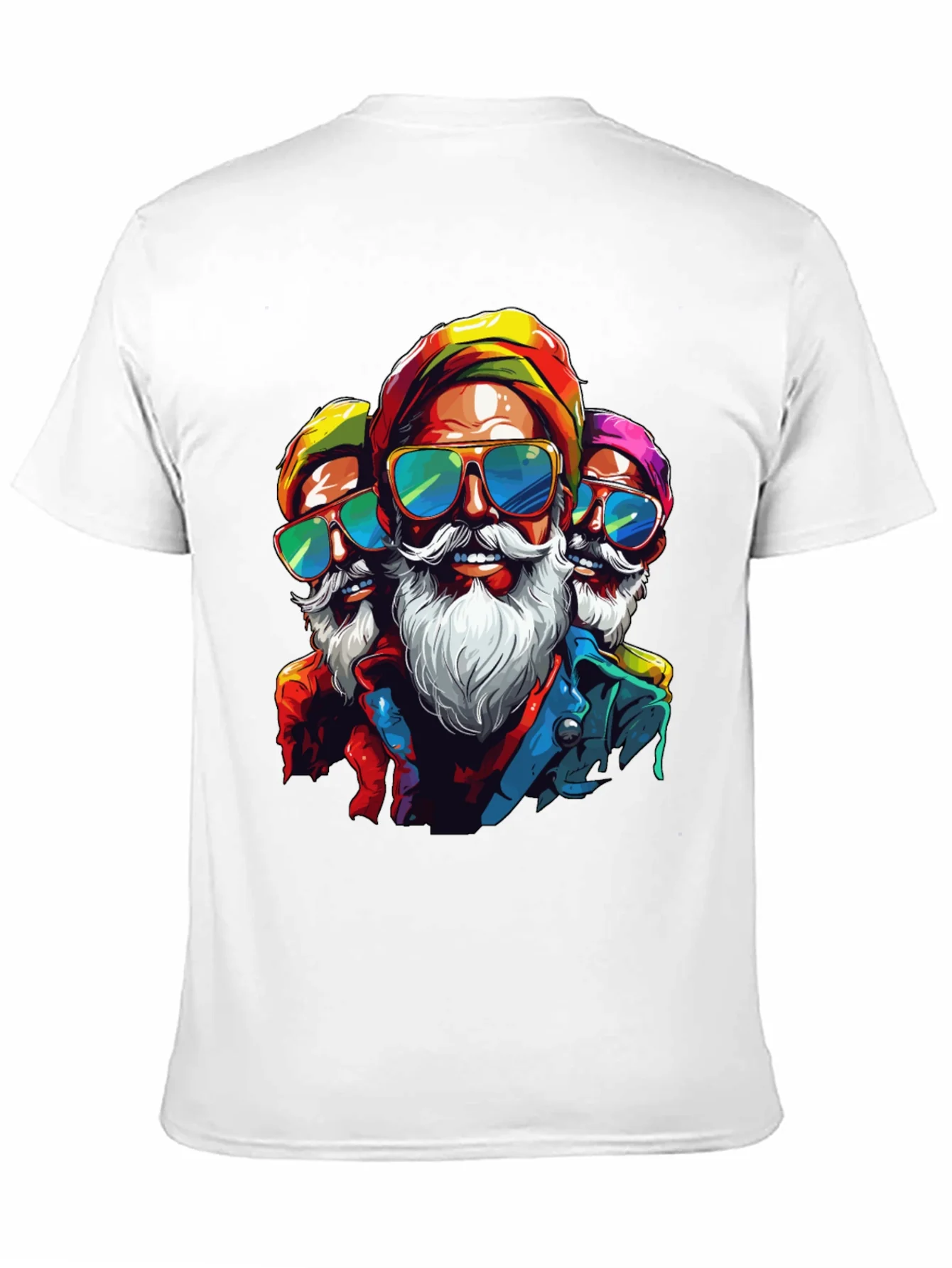 Camiseta Negra con Dise?o de Tres Reyes Magos Modernos