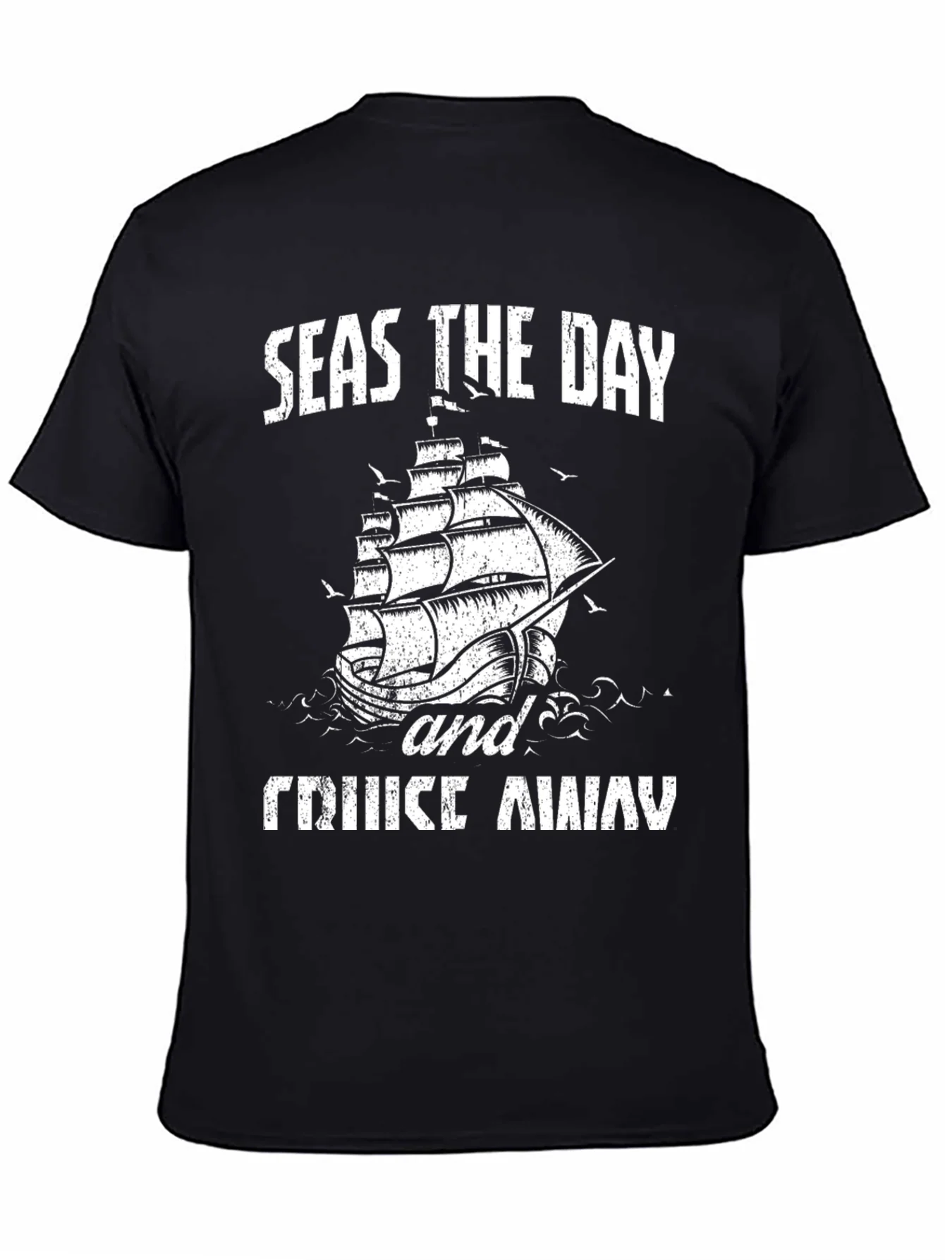 Rebbecca Seas The Day Cruise Away Black Graphic Tee
