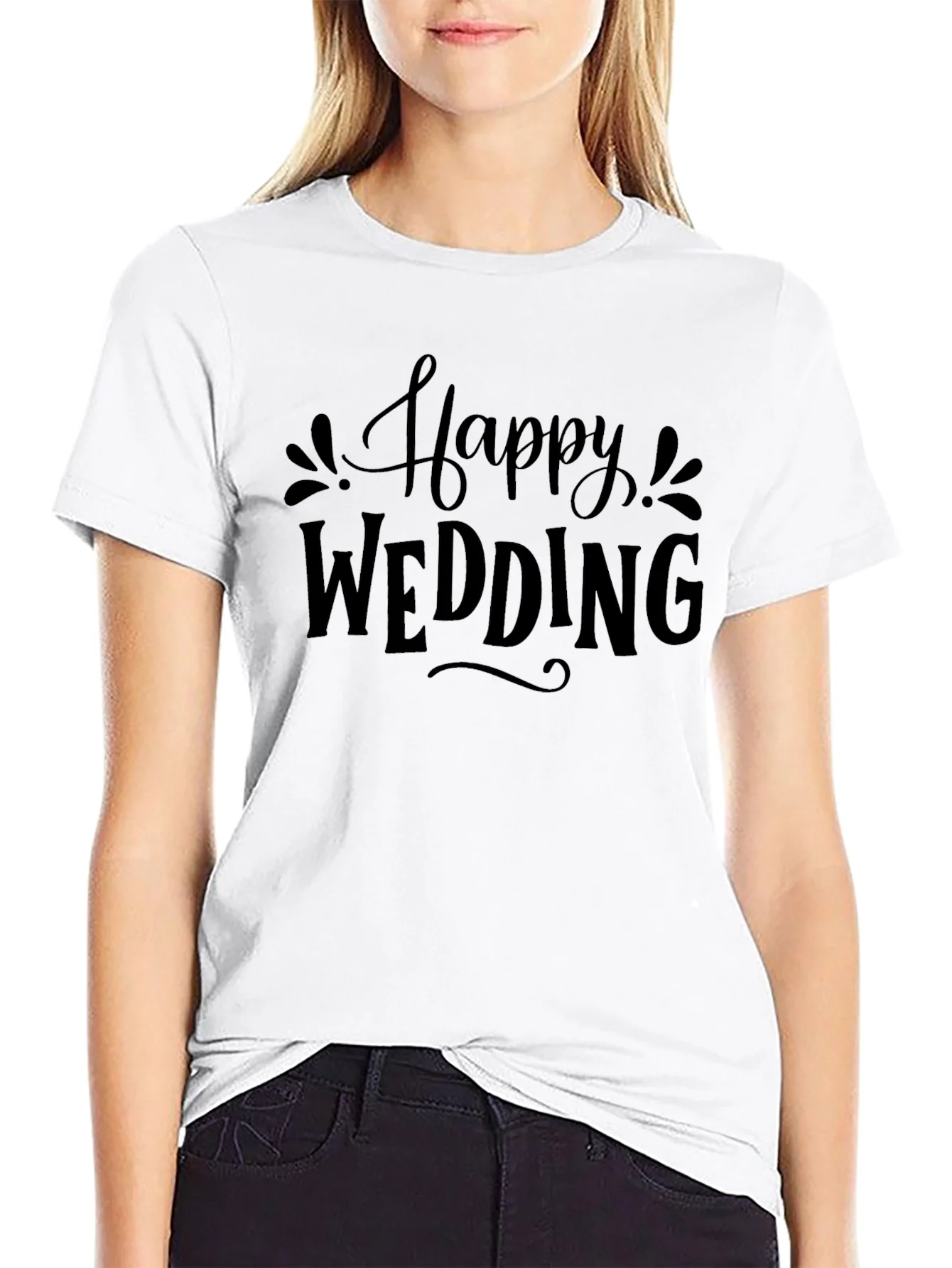 Rebbecca Happy Wedding T-Shirt - Elegant Celebration Design