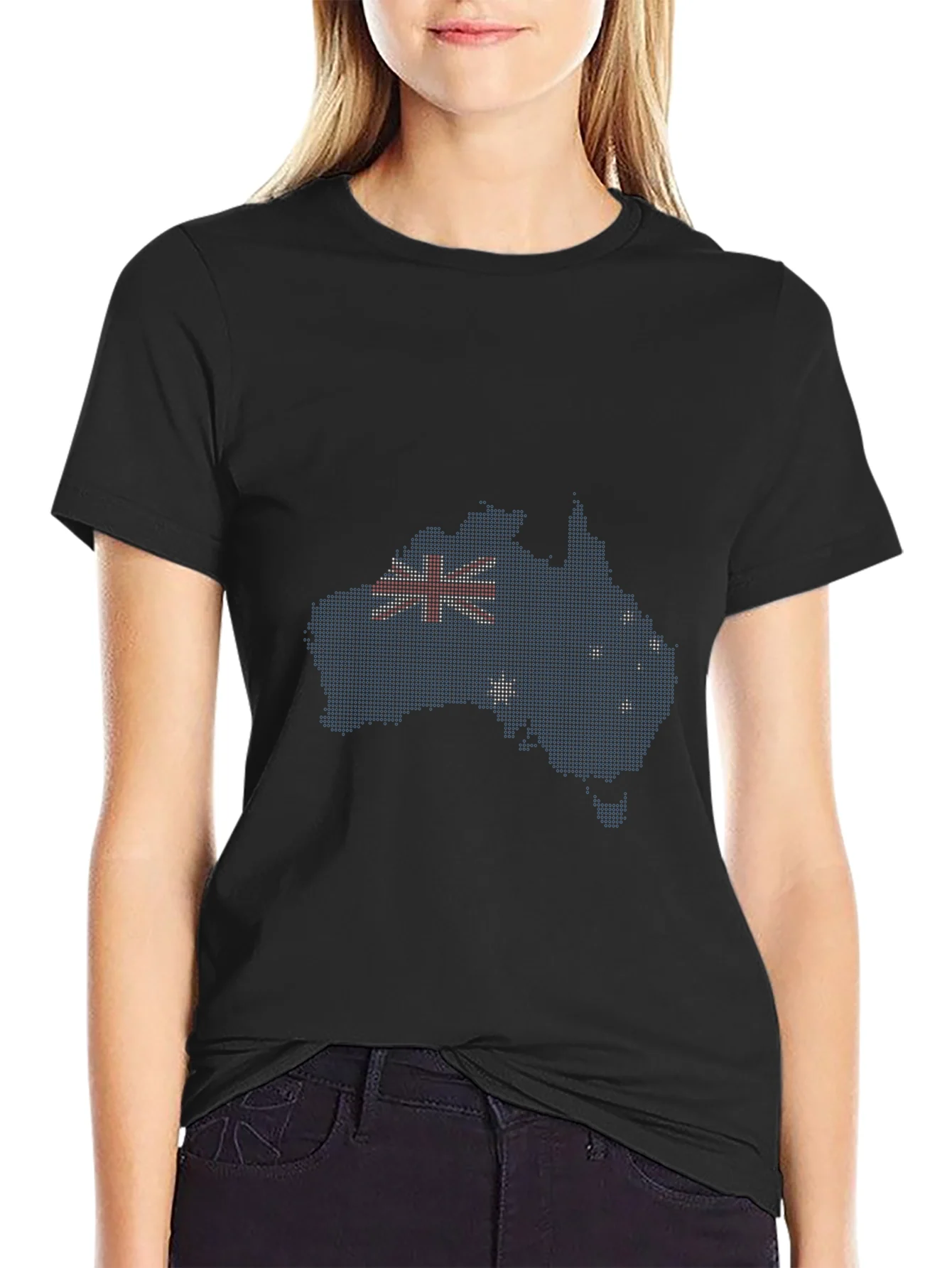 Camiseta Negra Dise?o Australia Bandera Australiana