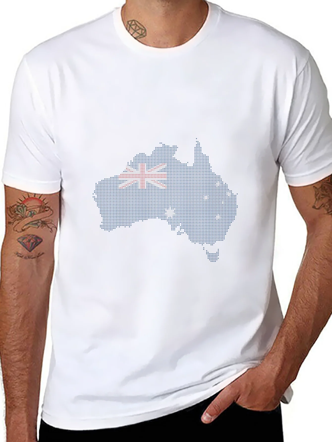 Camiseta Negra Dise?o Australia Bandera Australiana