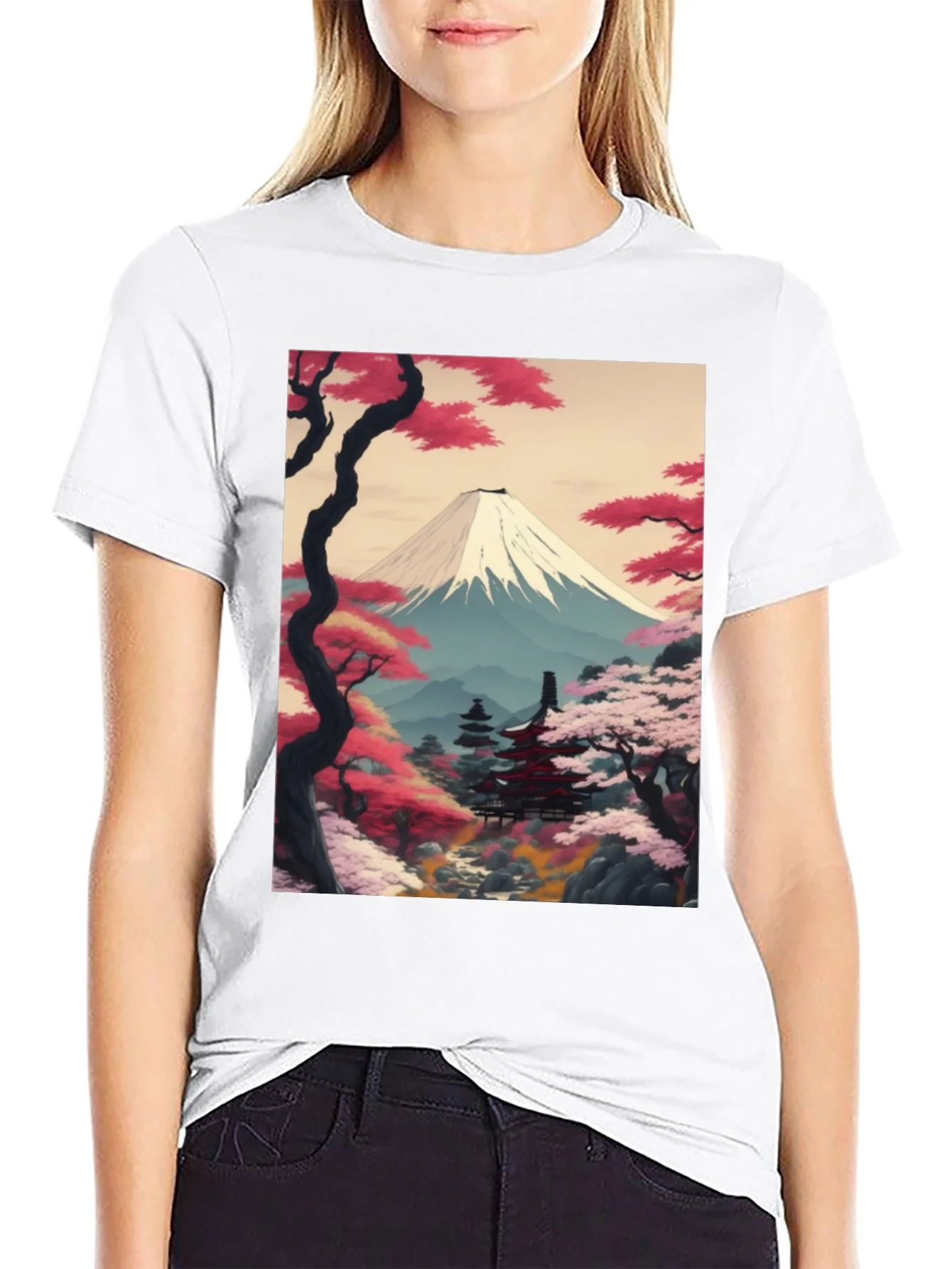 Camiseta Negra con Dise?o Japon¨¦s