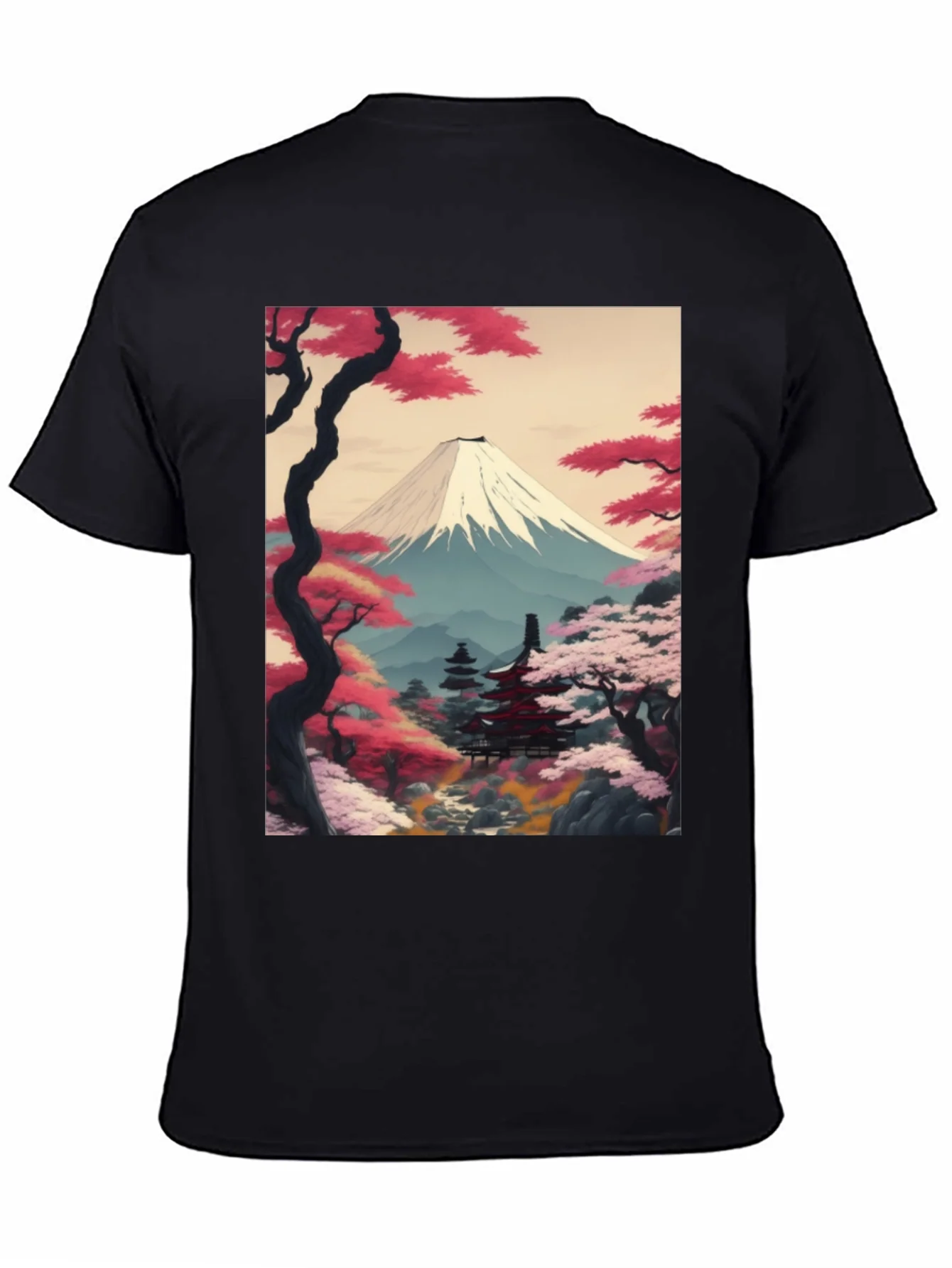 Camiseta Negra con Dise?o Japon¨¦s