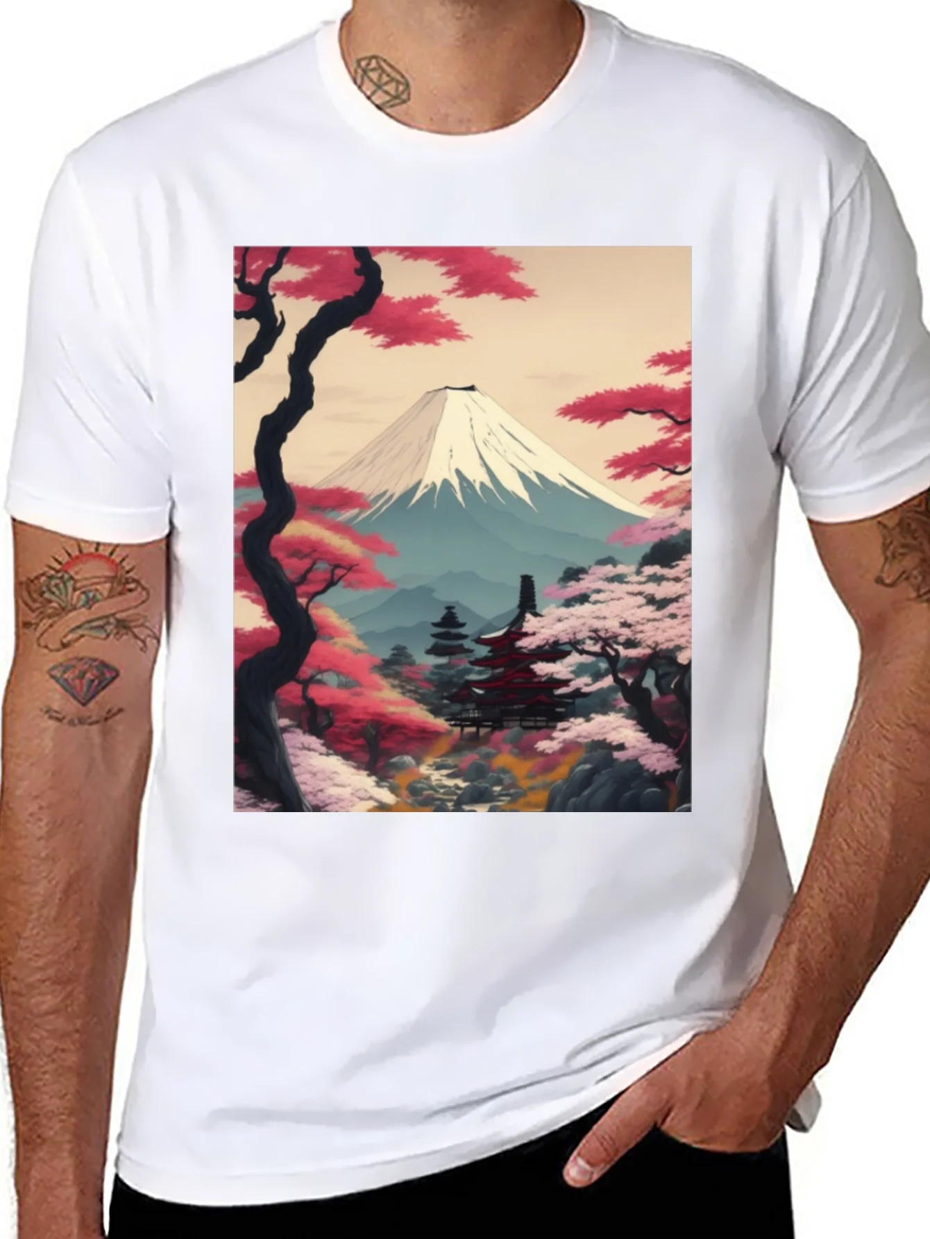 Camiseta Negra con Dise?o Japon¨¦s