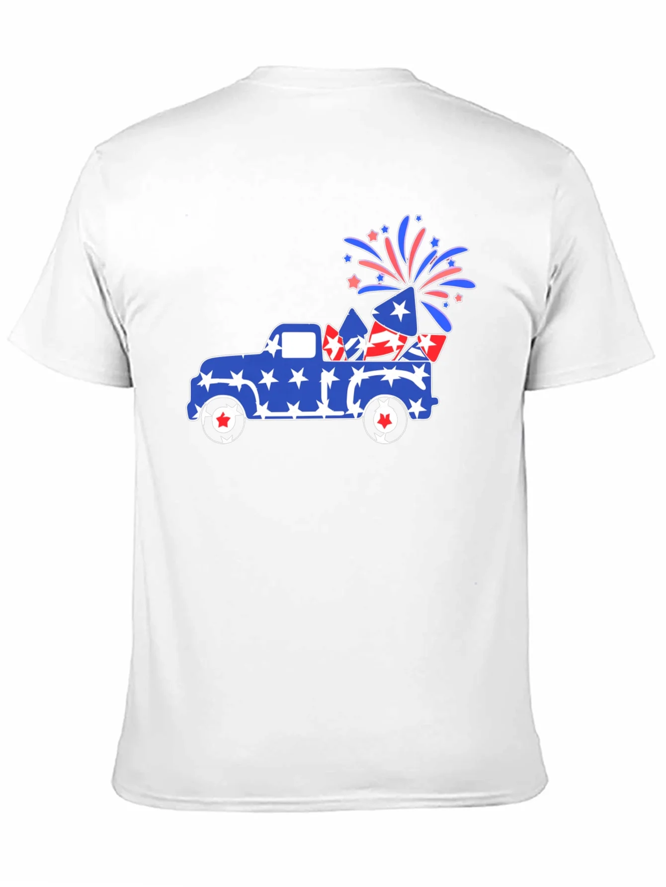 Camiseta Negra con Dise?o Festivo Camioneta Americana