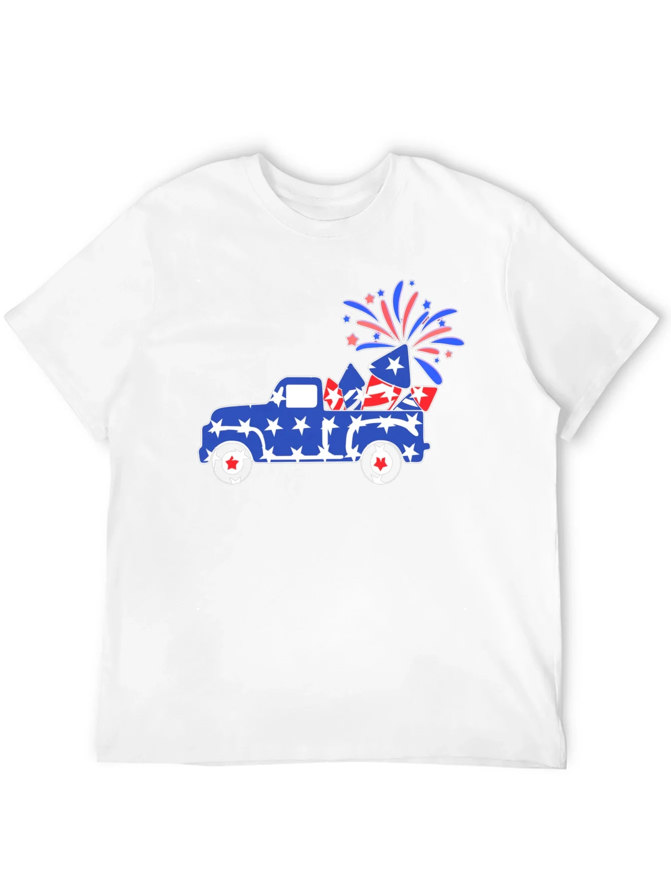 Camiseta Negra con Dise?o Festivo Camioneta Americana