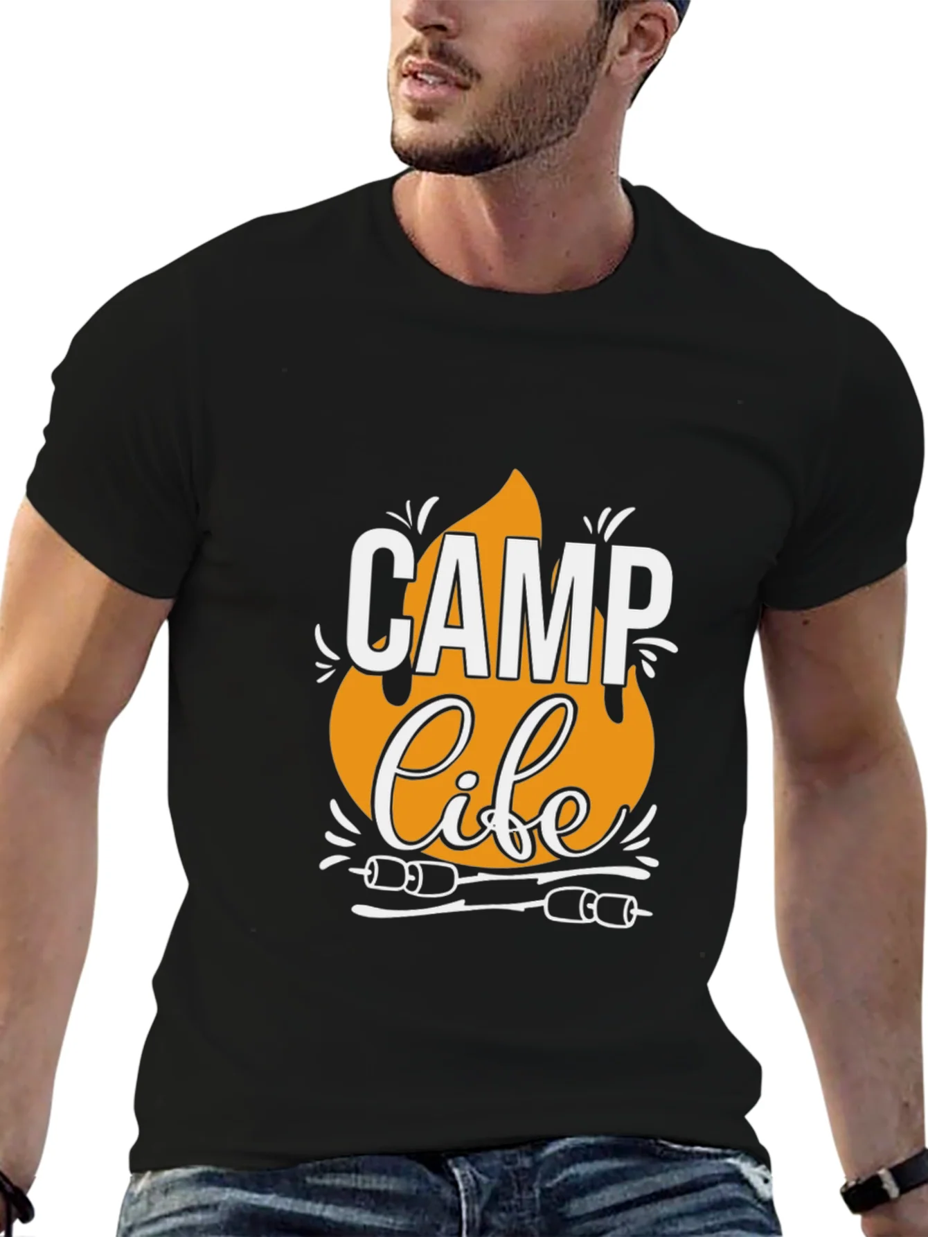Rebbecca Camp Life T-Shirt - Black Camping Tee