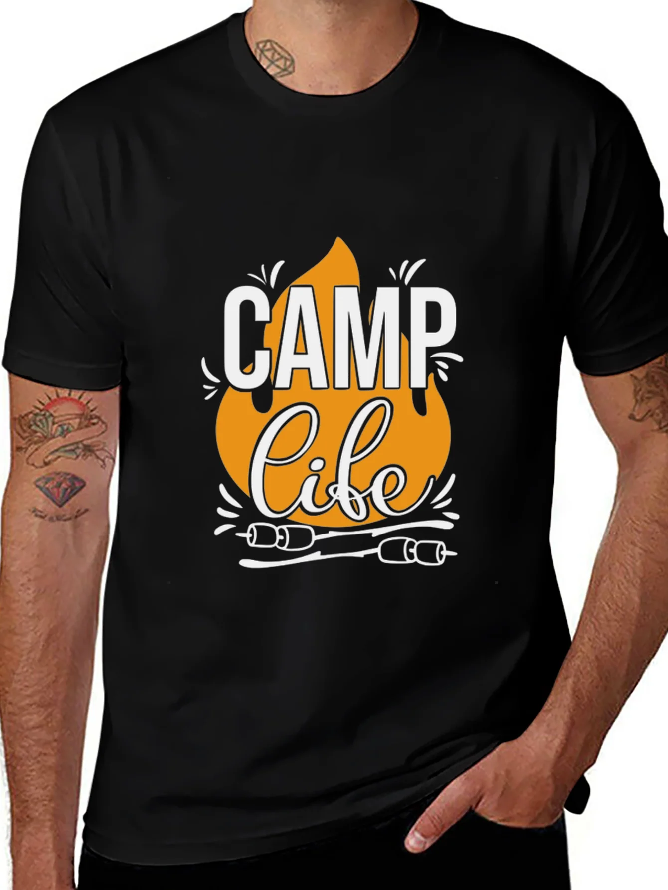 Rebbecca Camp Life T-Shirt - Black Camping Tee