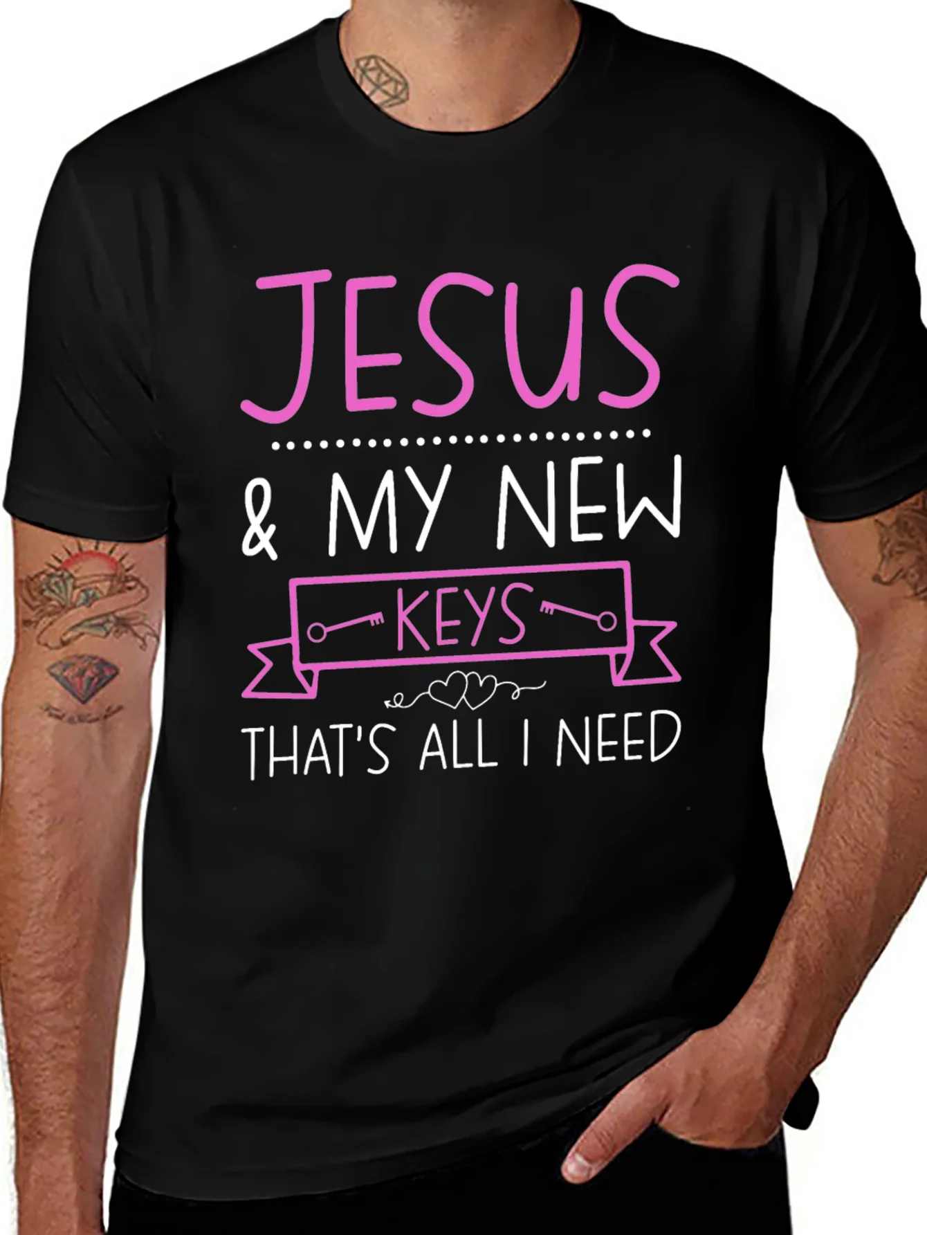 Camiseta Negra: Jes¨²s y Mis Nuevas Llaves
