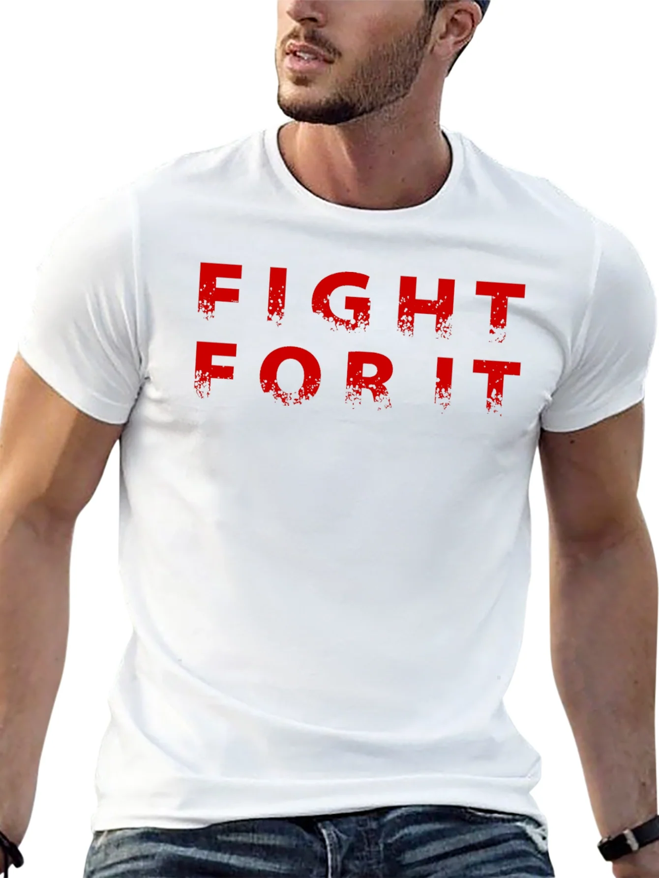 Camiseta Negra Fight For It para Hombre