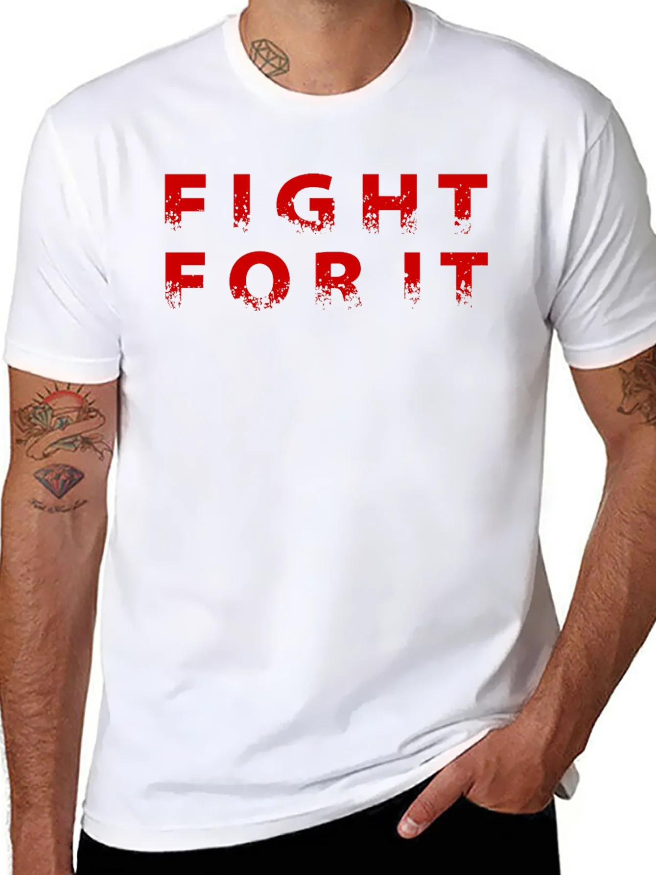 Camiseta Negra Fight For It para Hombre