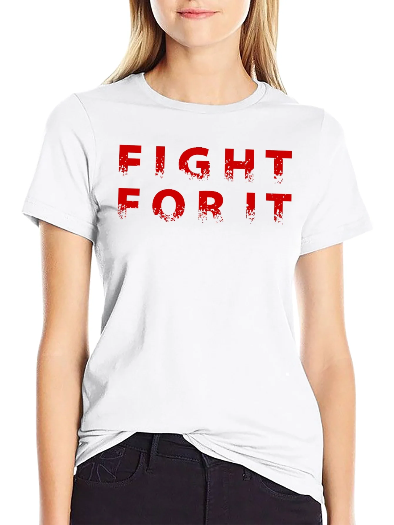Camiseta Negra Fight For It para Hombre