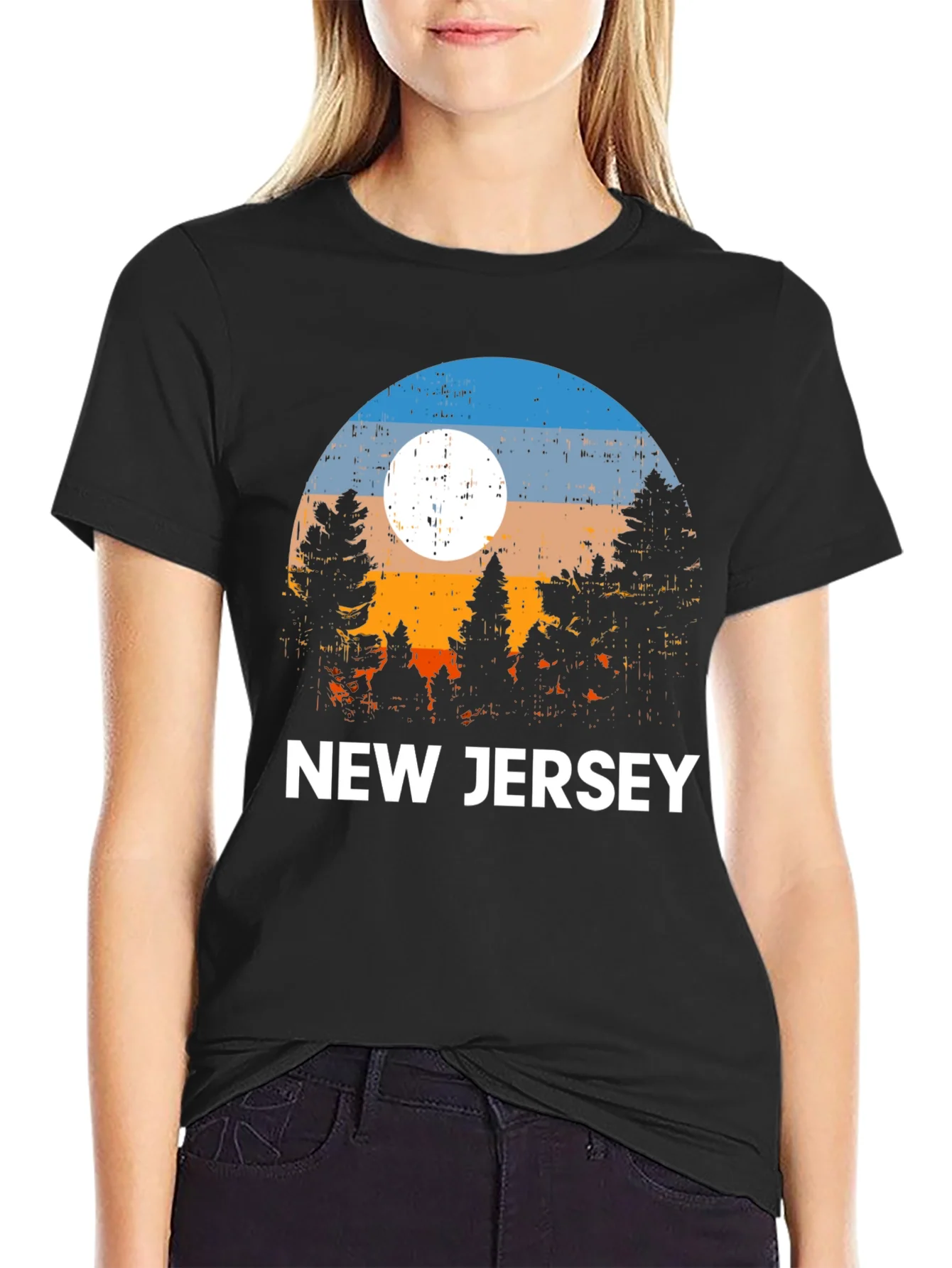 Camiseta Hombre Dise?o Atardecer New Jersey