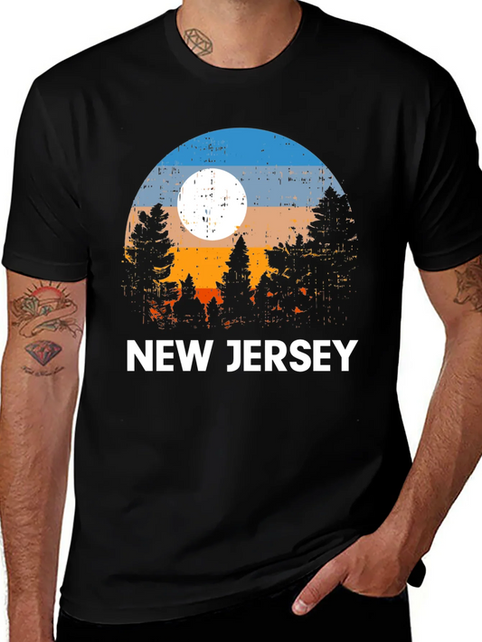 Camiseta Hombre Dise?o Atardecer New Jersey