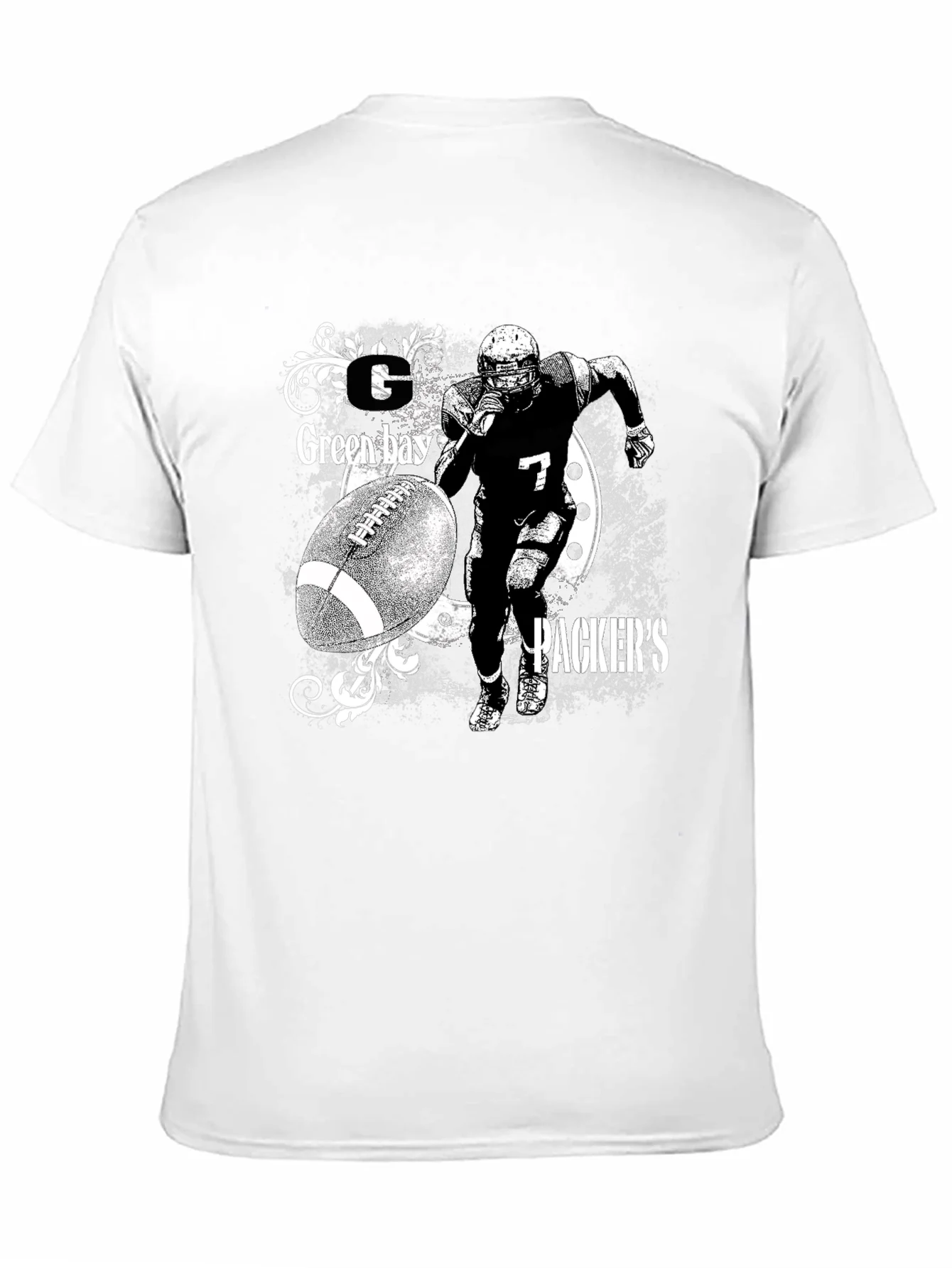 Camiseta Hombre Negro Dise?o Packers F¨²tbol Americano