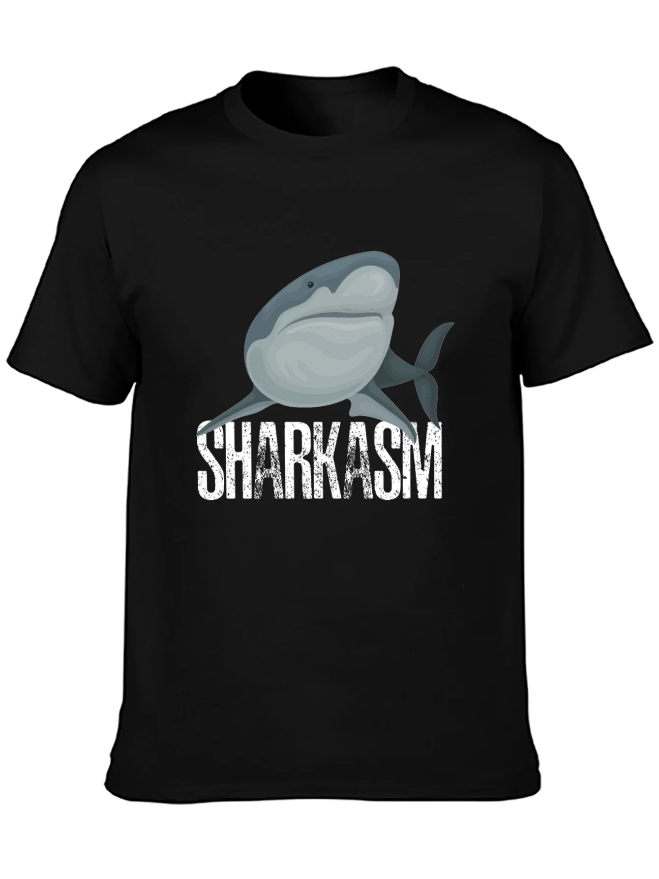 Camiseta Negra con Dise?o de Tibur¨®n y Texto SHARKASM