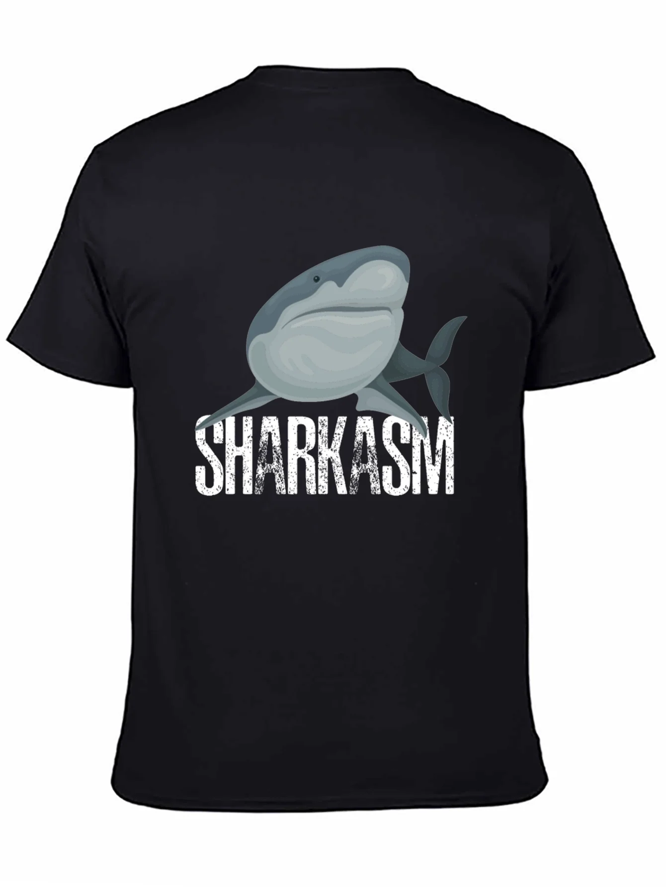 Camiseta Negra con Dise?o de Tibur¨®n y Texto SHARKASM