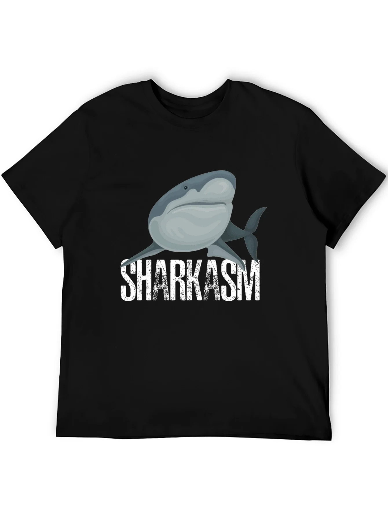 Camiseta Negra con Dise?o de Tibur¨®n y Texto SHARKASM