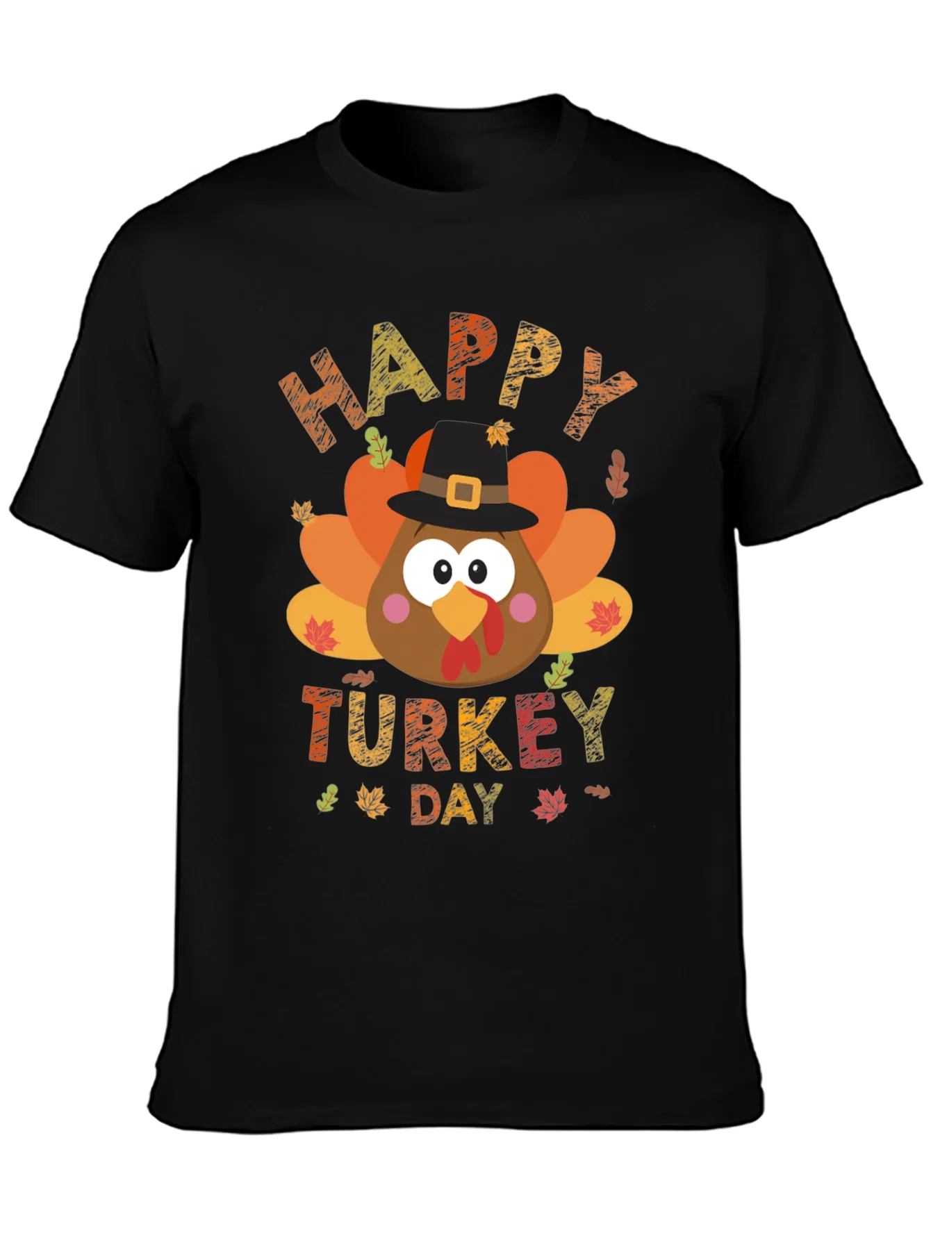 Rebbecca Happy Turkey Day Graphic Tee - Black