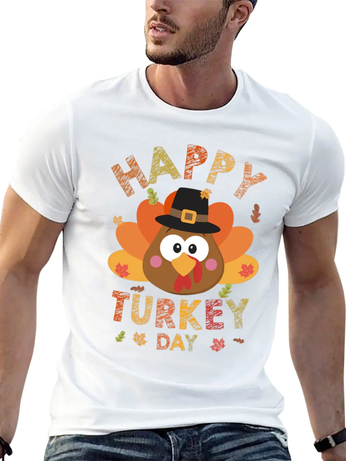 Rebbecca Happy Turkey Day Graphic Tee - Black