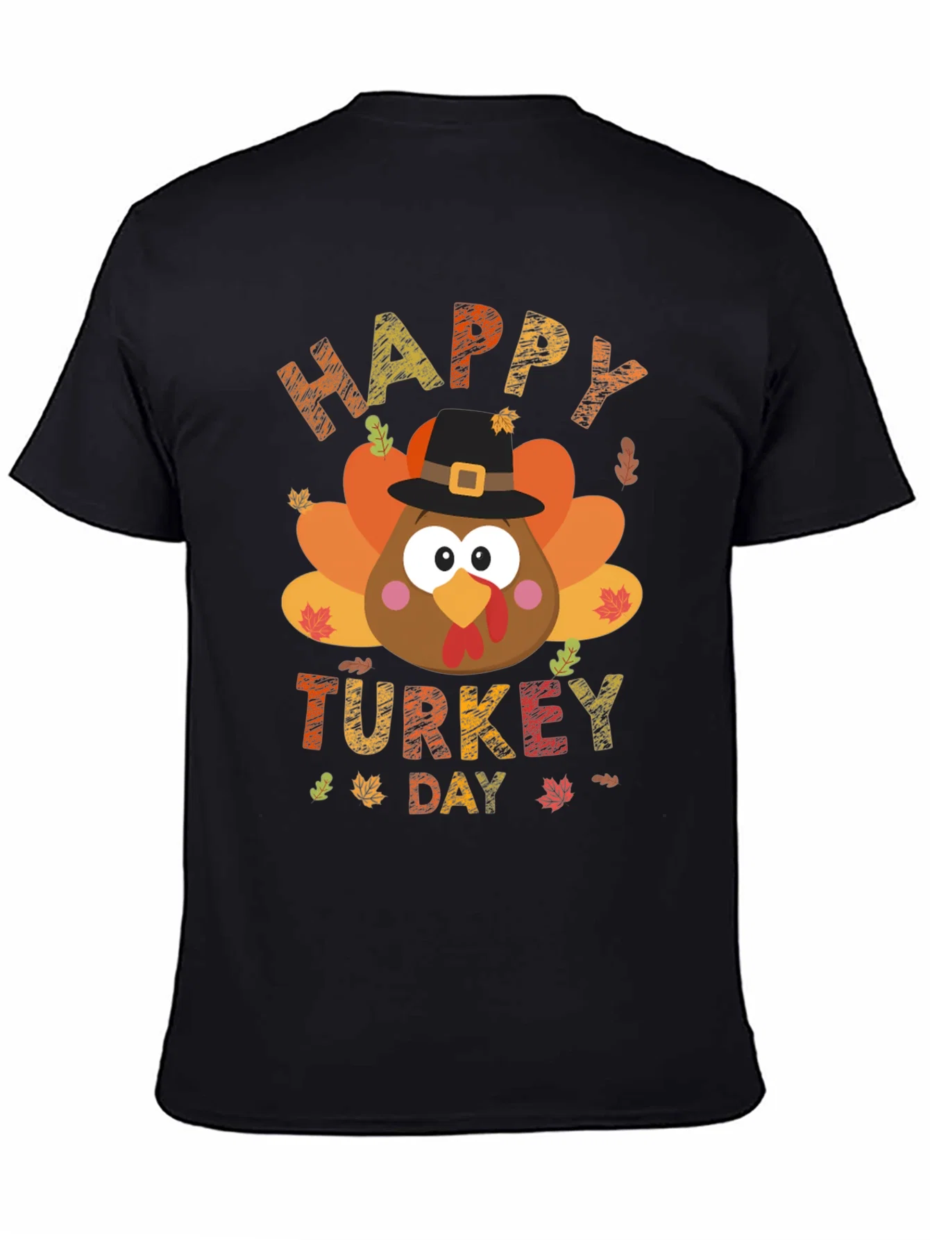 Rebbecca Happy Turkey Day Graphic Tee - Black