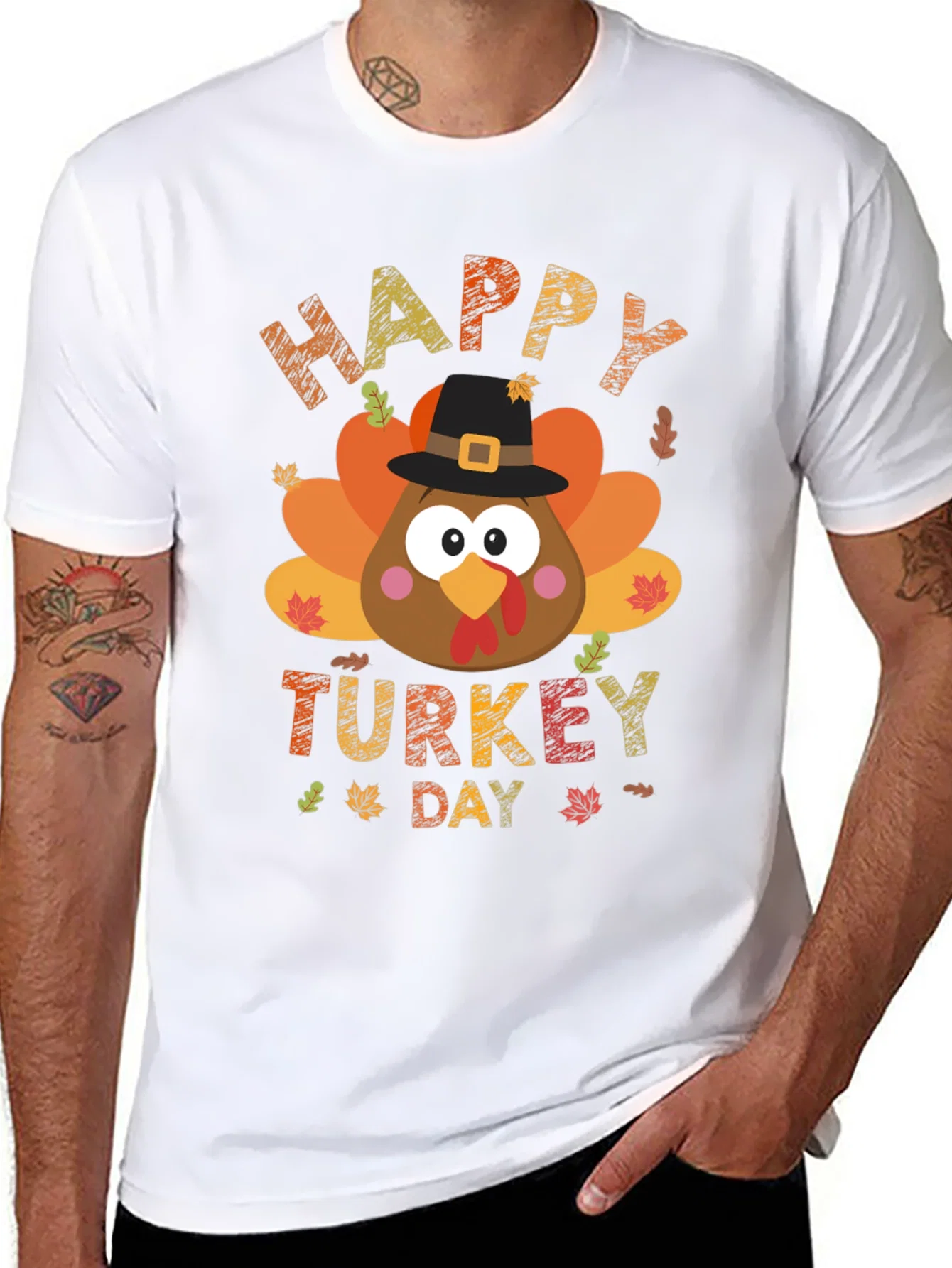 Rebbecca Happy Turkey Day Graphic Tee - Black