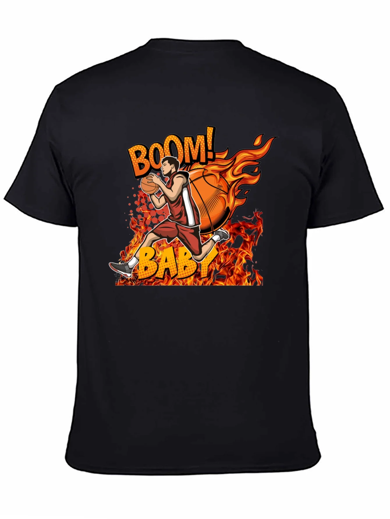 Camiseta Hombre Dise?o Baloncesto en Llamas
