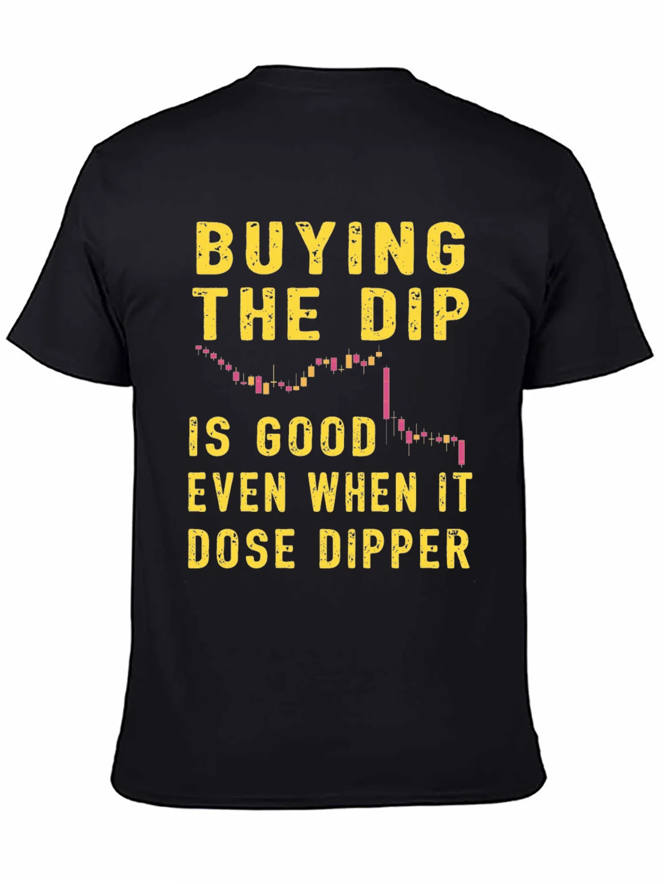 Camiseta Negra Buying the Dip para Inversi¨®n
