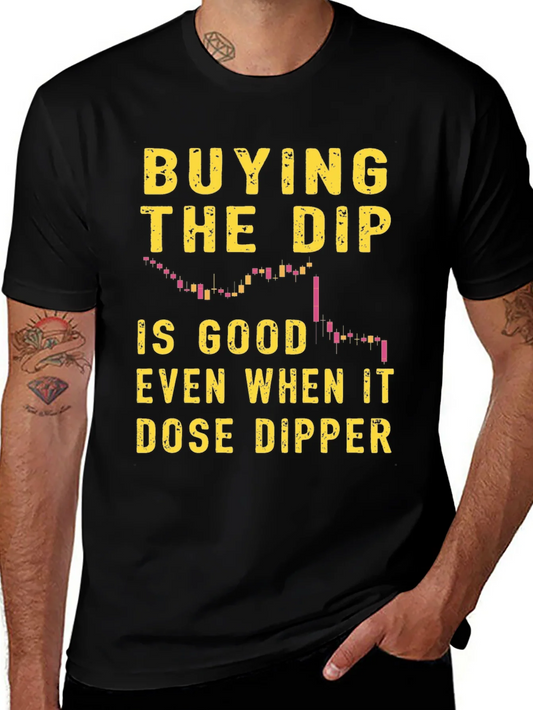 Camiseta Negra Buying the Dip para Inversi¨®n