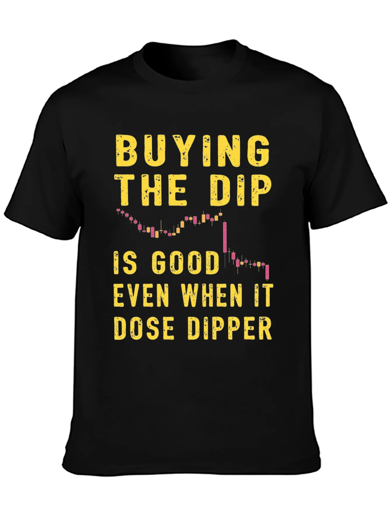 Camiseta Negra Buying the Dip para Inversi¨®n