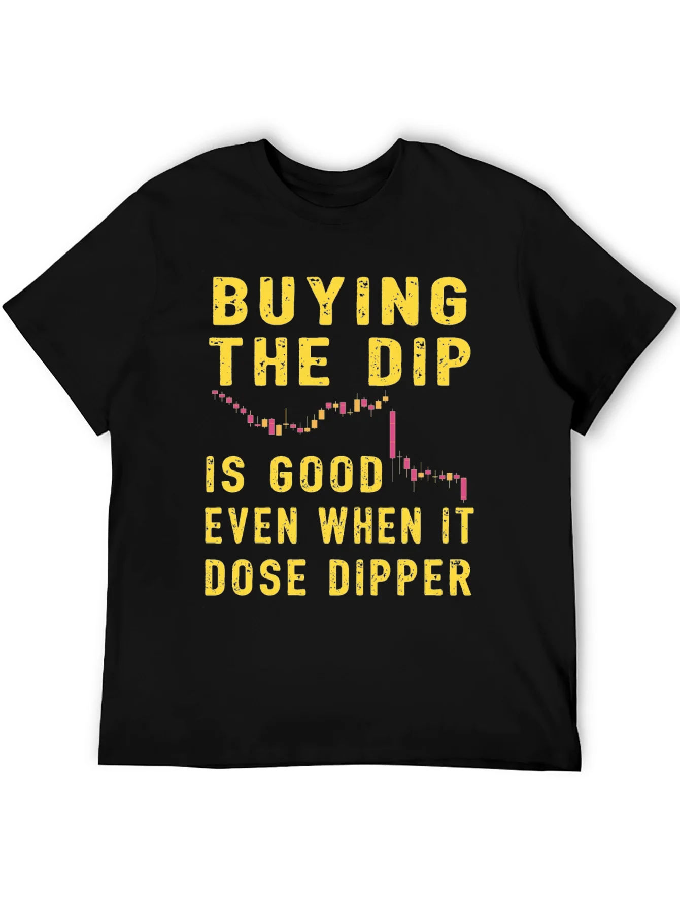 Camiseta Negra Buying the Dip para Inversi¨®n