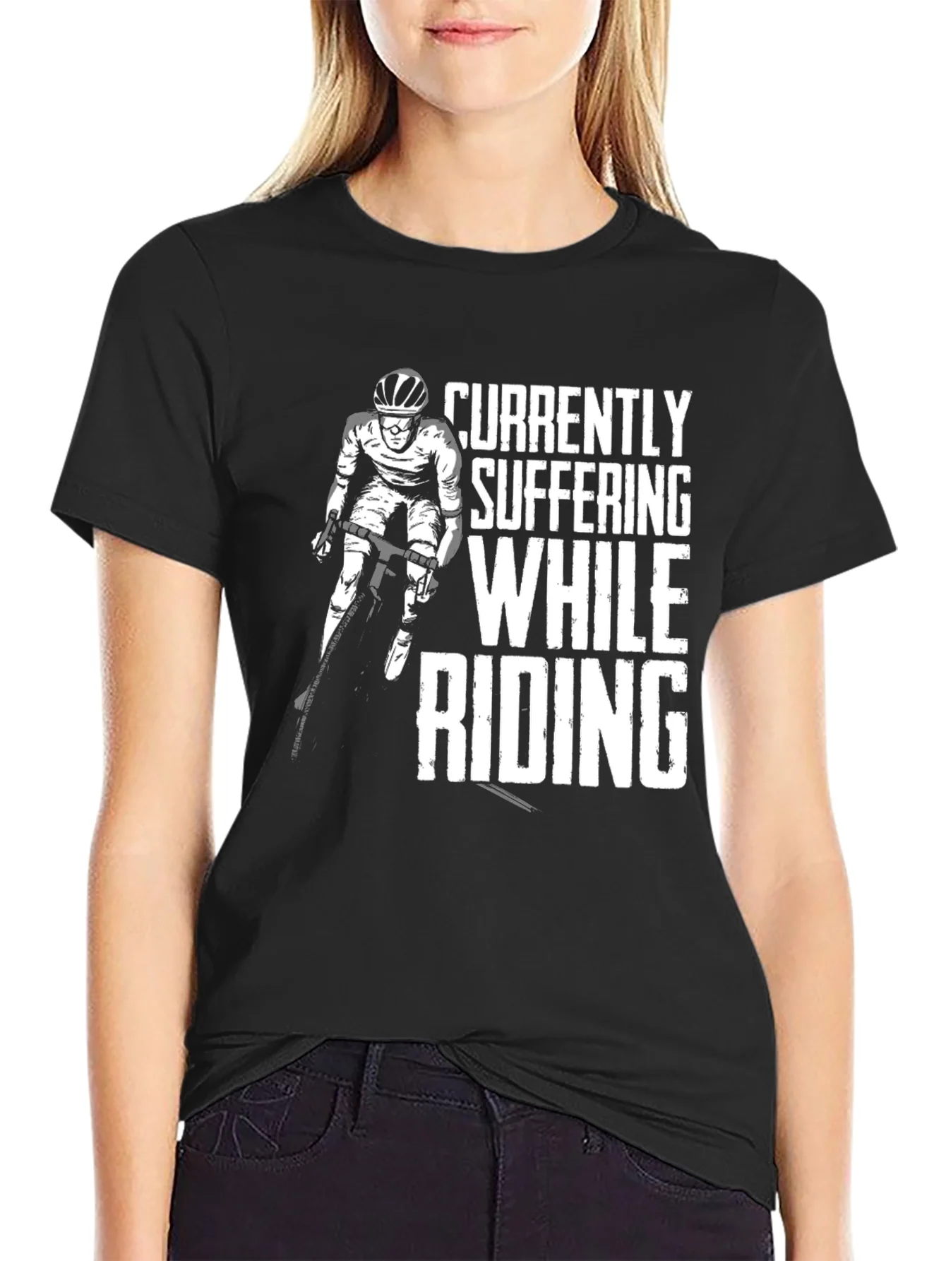 Rebbecca Suffering While Riding T-Shirt Black
