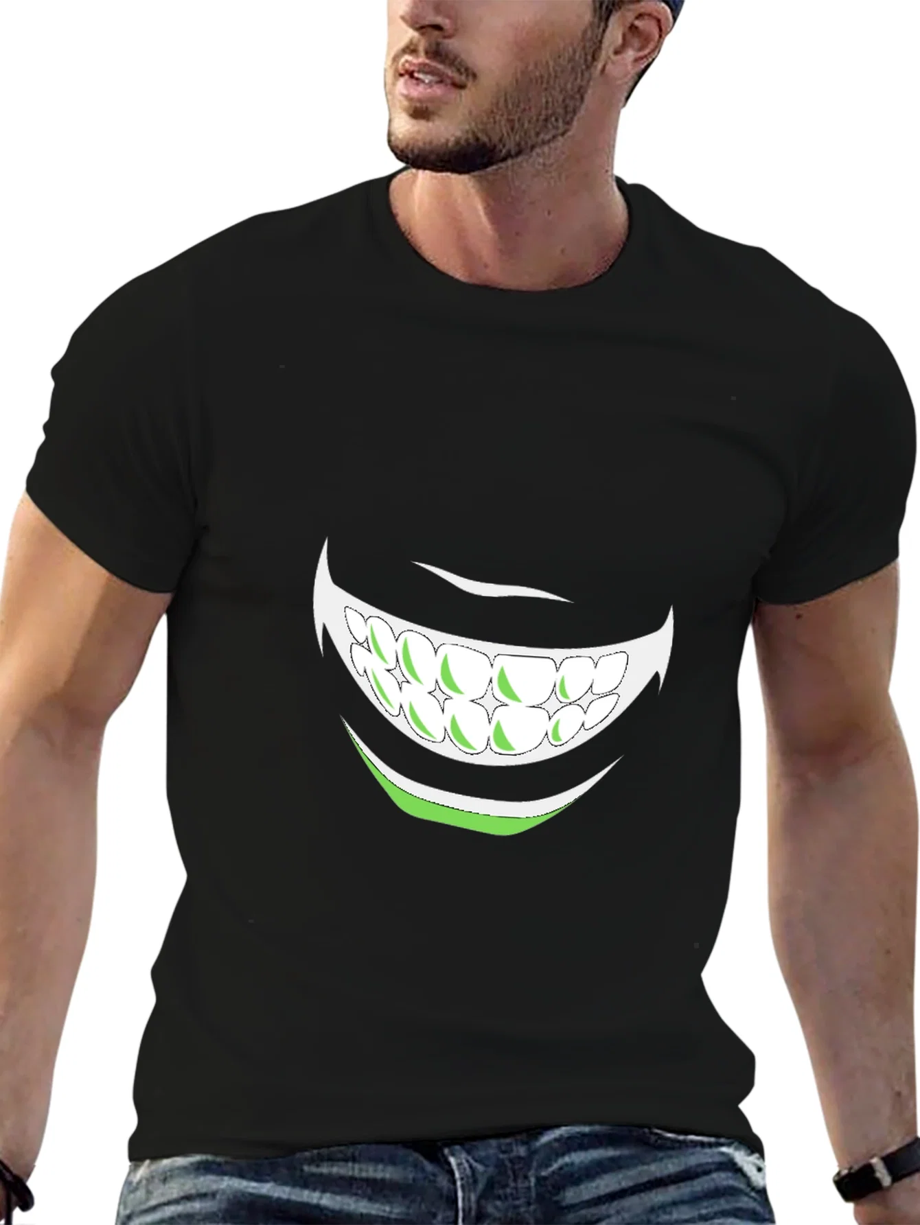 Rebbecca Mens Graphic Tee - Grinning Mouth Design