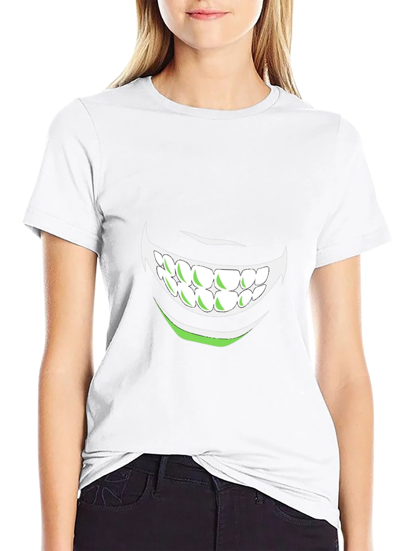 Rebbecca Mens Graphic Tee - Grinning Mouth Design