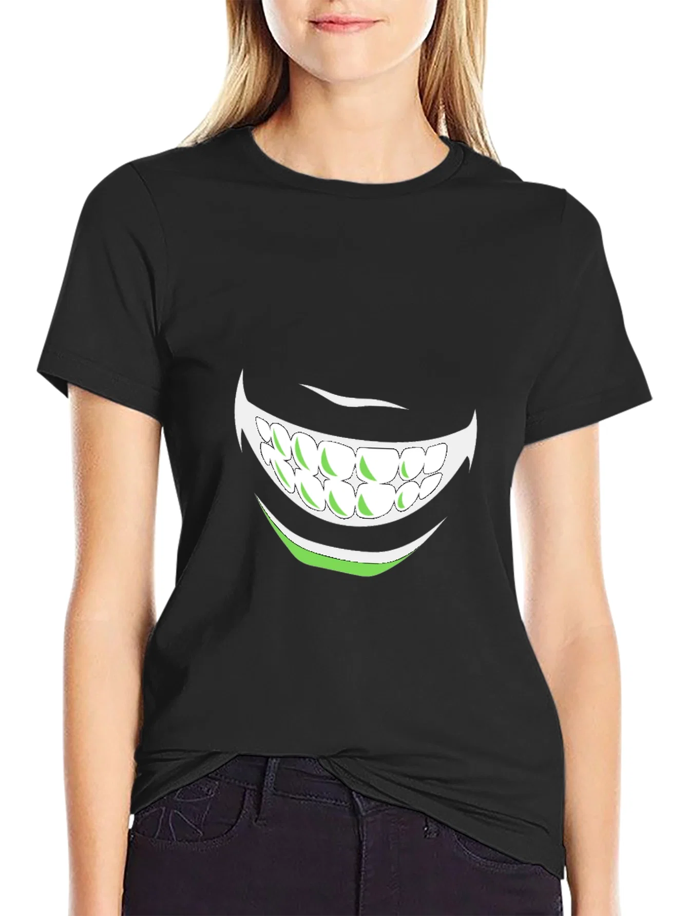 Rebbecca Mens Graphic Tee - Grinning Mouth Design