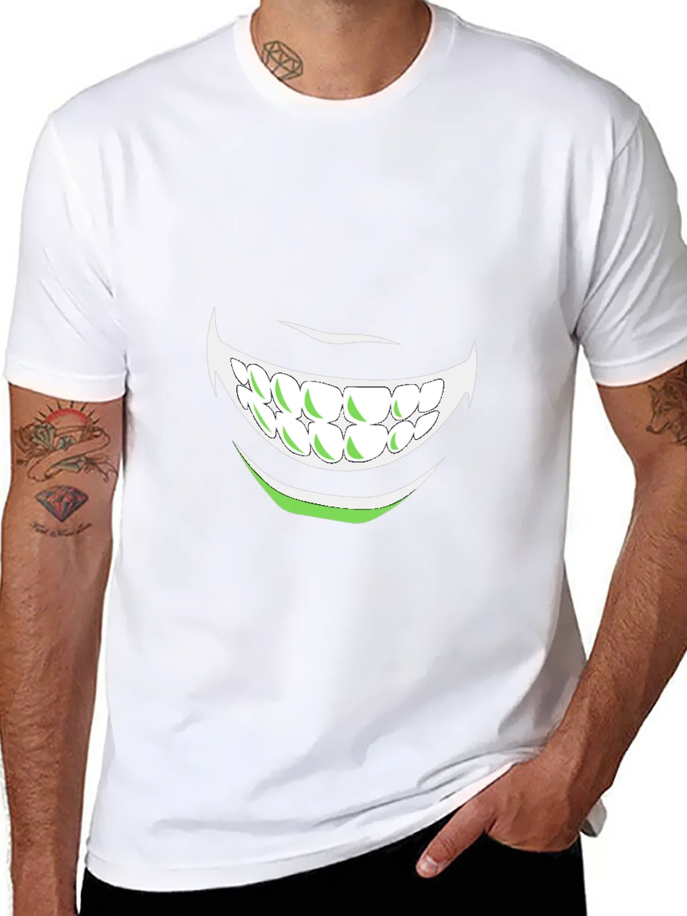 Rebbecca Mens Graphic Tee - Grinning Mouth Design