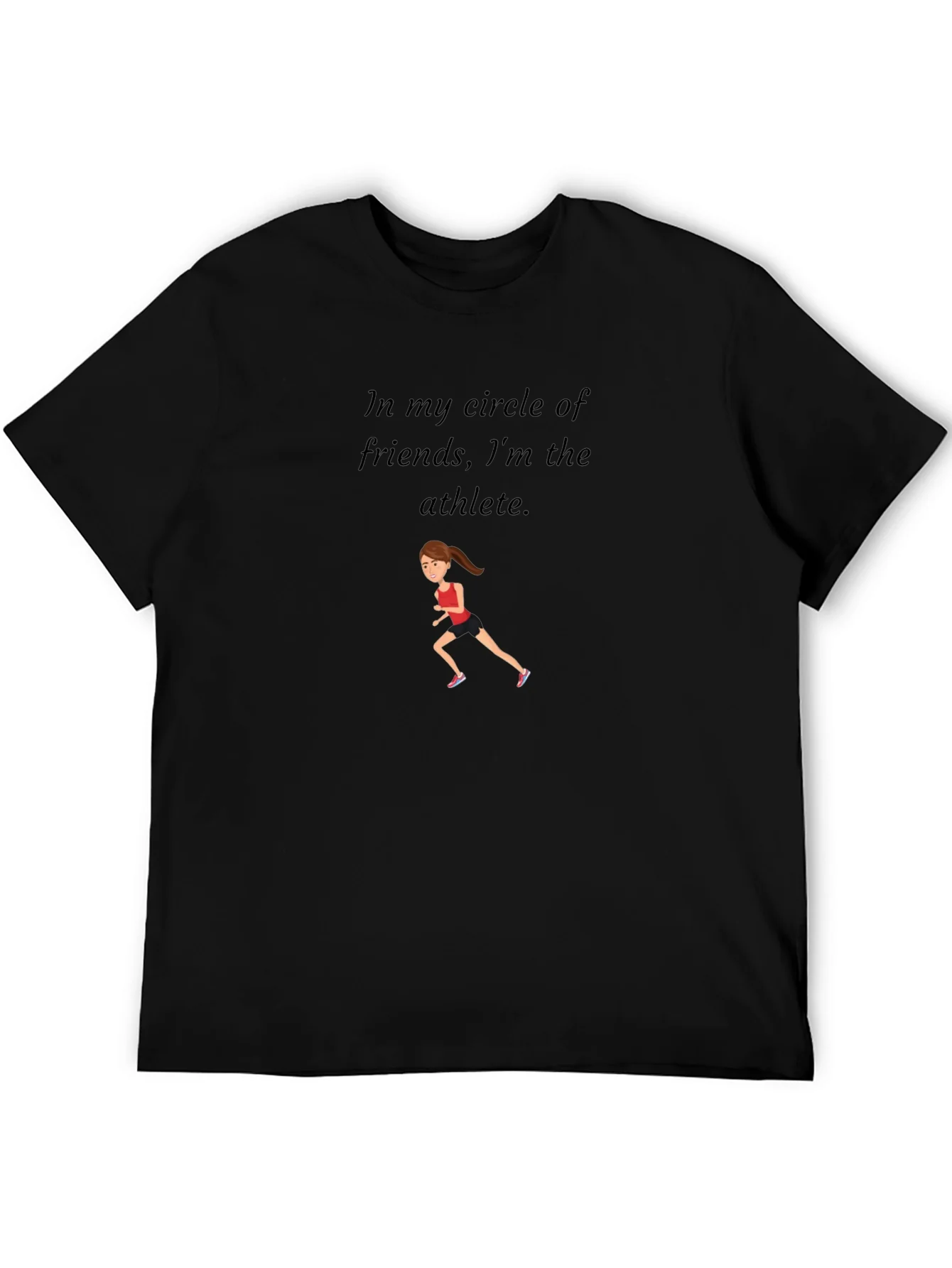Camiseta Negra Deportiva: Soy la Atleta del Grupo