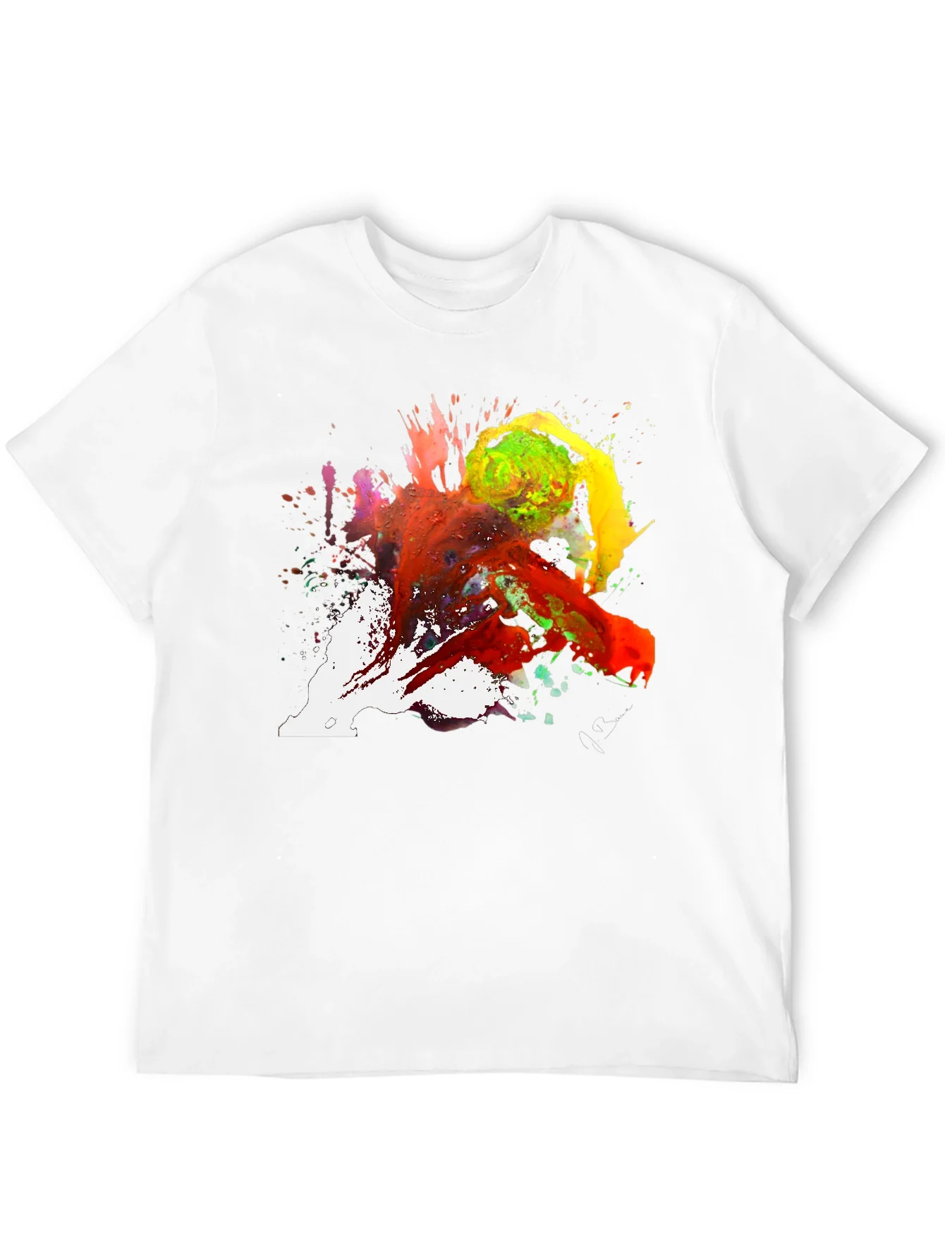 Rebbecca Abstract Paint Splatter Tee - Artistic Black T-Shirt