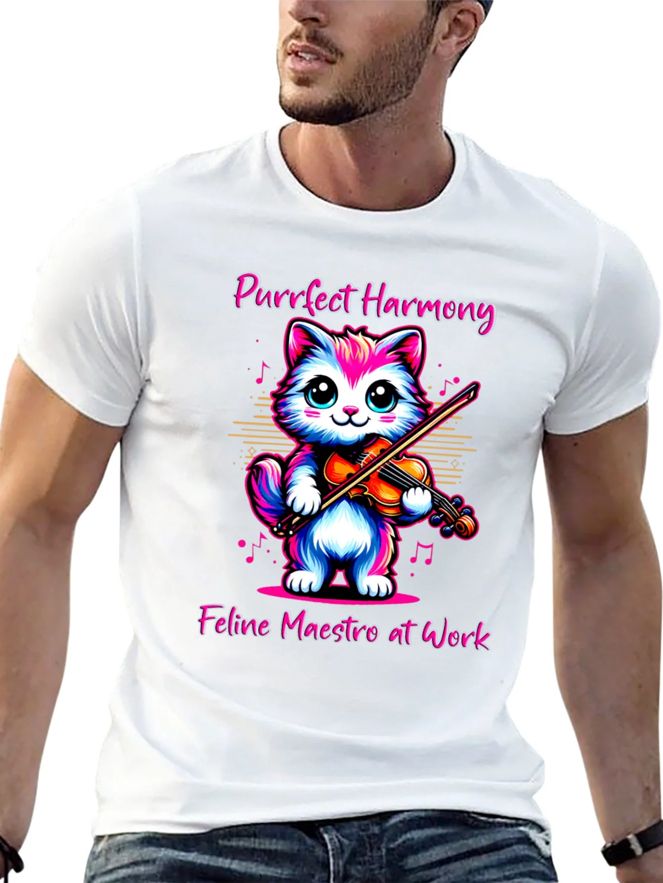 Camiseta Gato Violinista: Armon¨ªa Felina