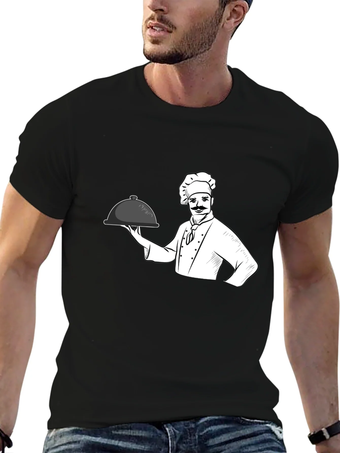 Camiseta Negra Chef Cocina Divertida