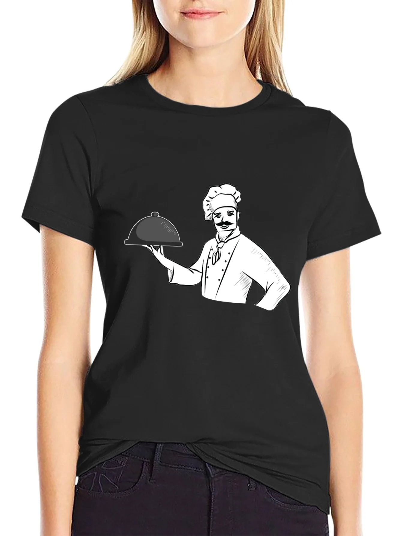 Camiseta Negra Chef Cocina Divertida