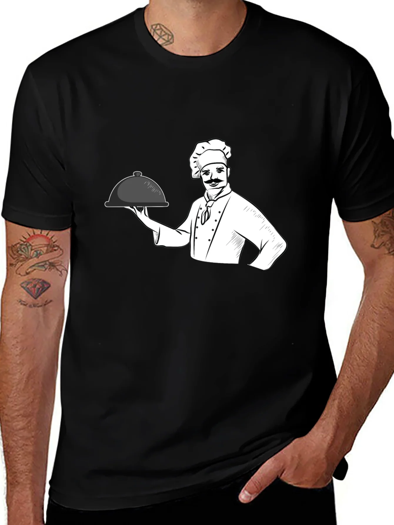 Camiseta Negra Chef Cocina Divertida