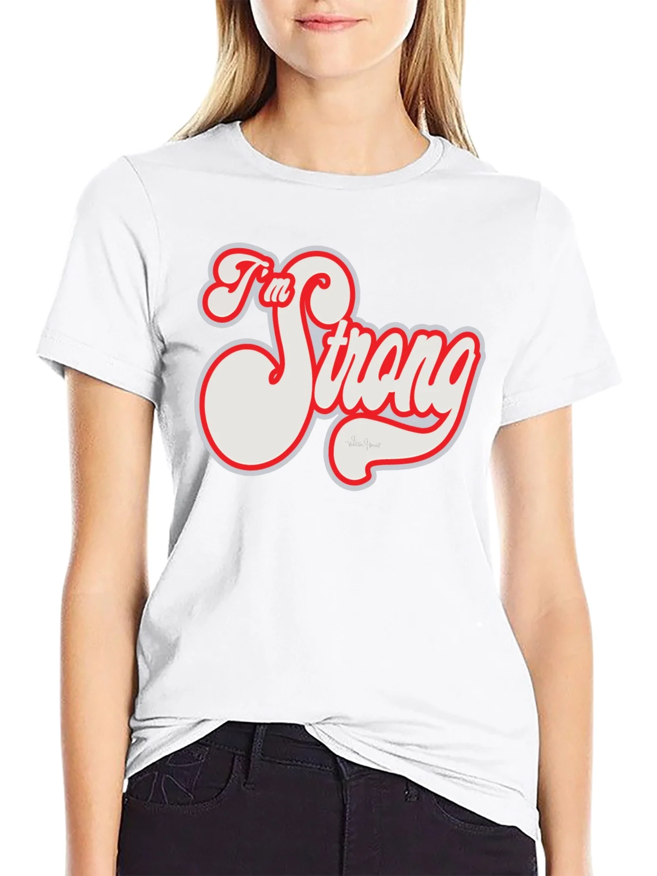 Camiseta Negra Im Strong Estilo Retro