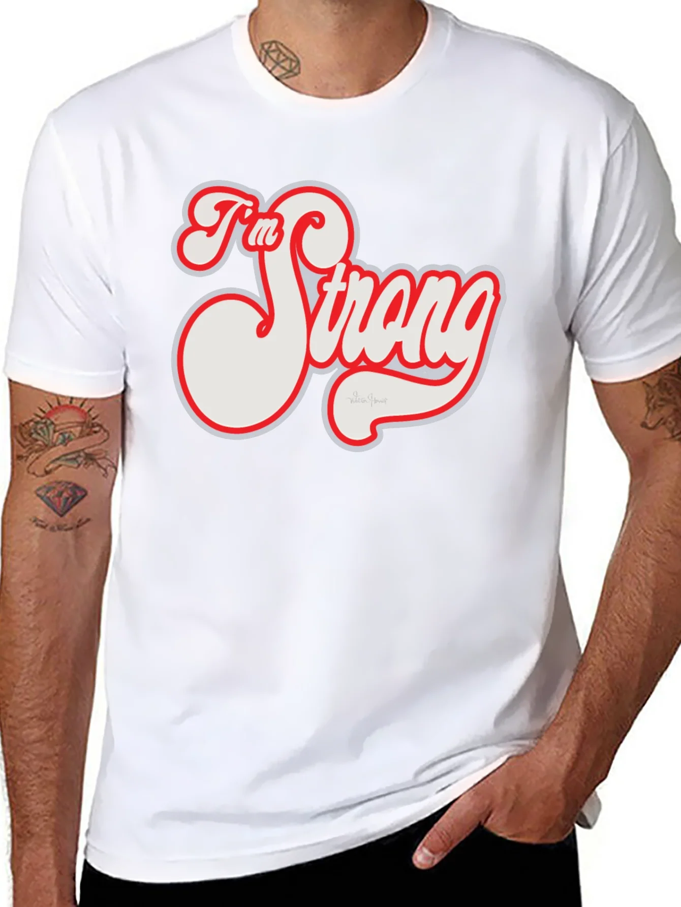Camiseta Negra Im Strong Estilo Retro