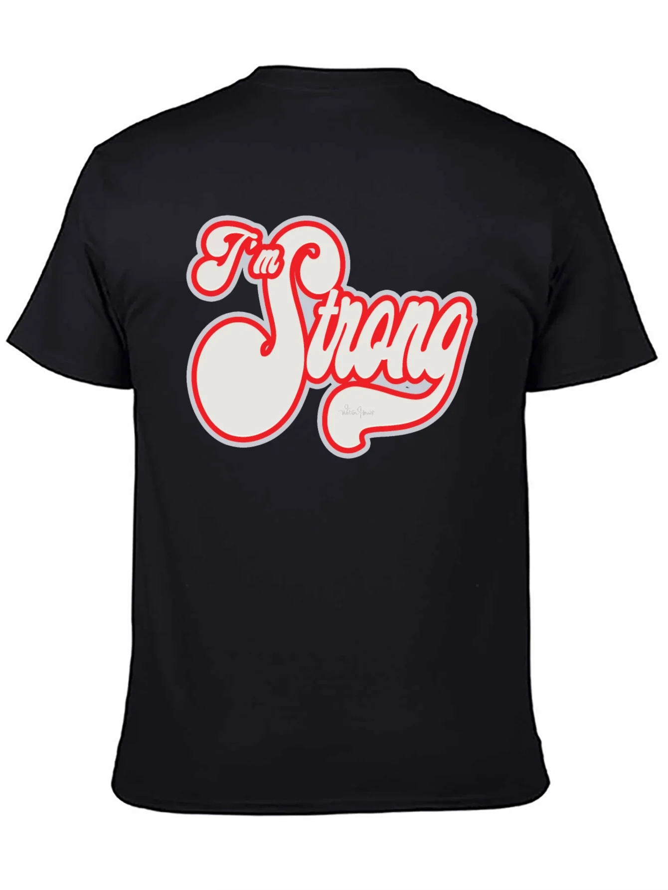 Camiseta Negra Im Strong Estilo Retro
