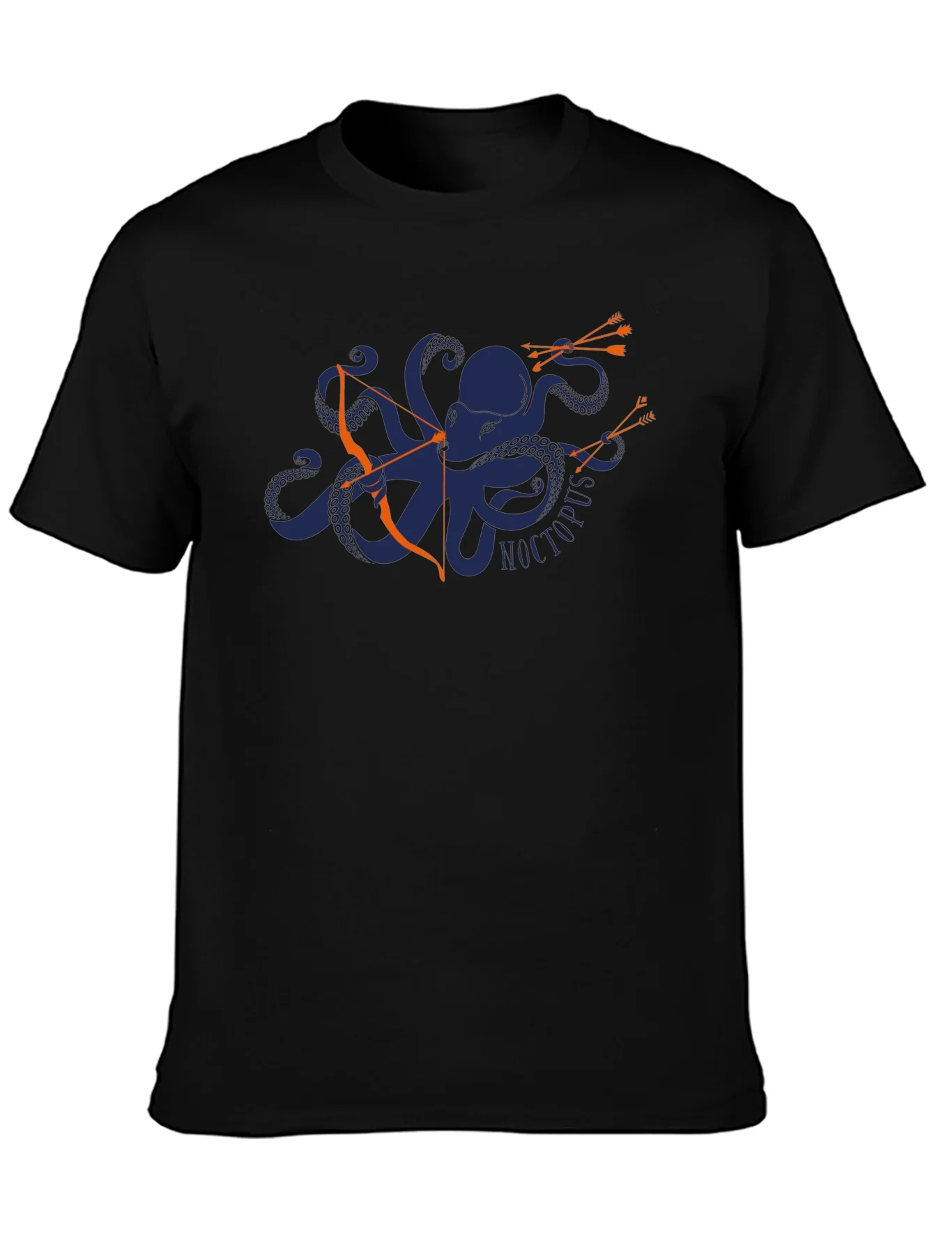 Camiseta Negra con Dise?o de Pulpo Arquero