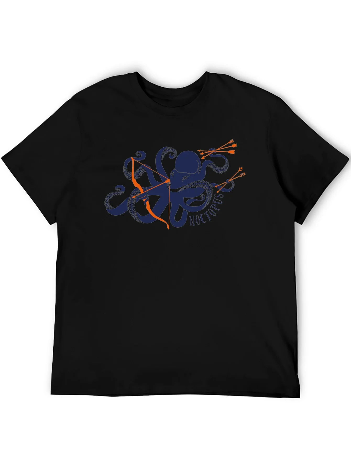 Camiseta Negra con Dise?o de Pulpo Arquero