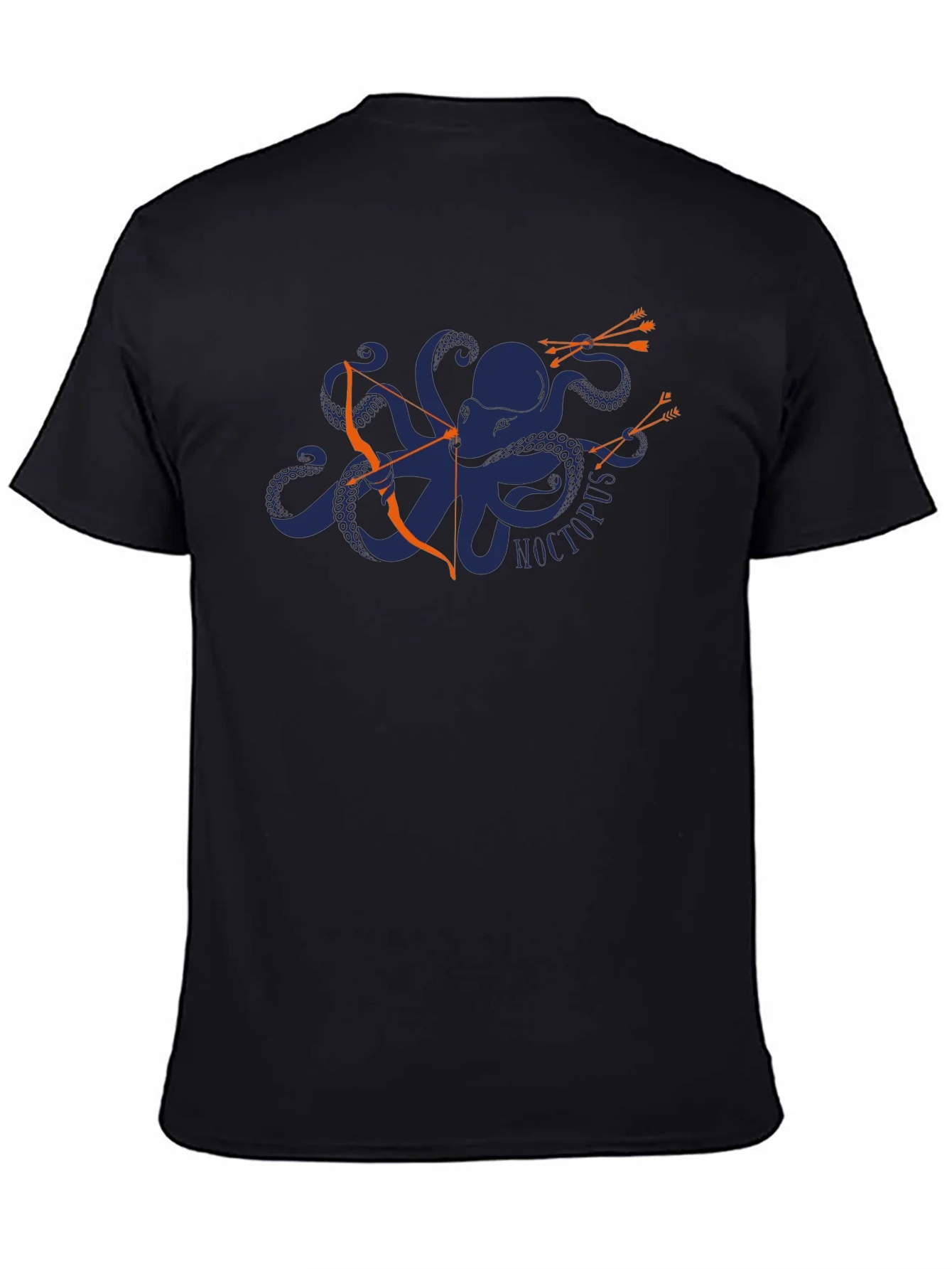 Camiseta Negra con Dise?o de Pulpo Arquero