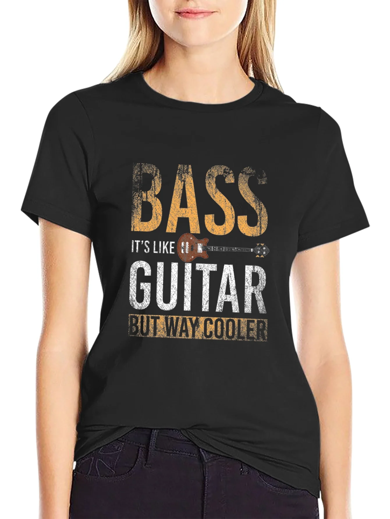 Camiseta Negra Bass Guitar Way Cooler