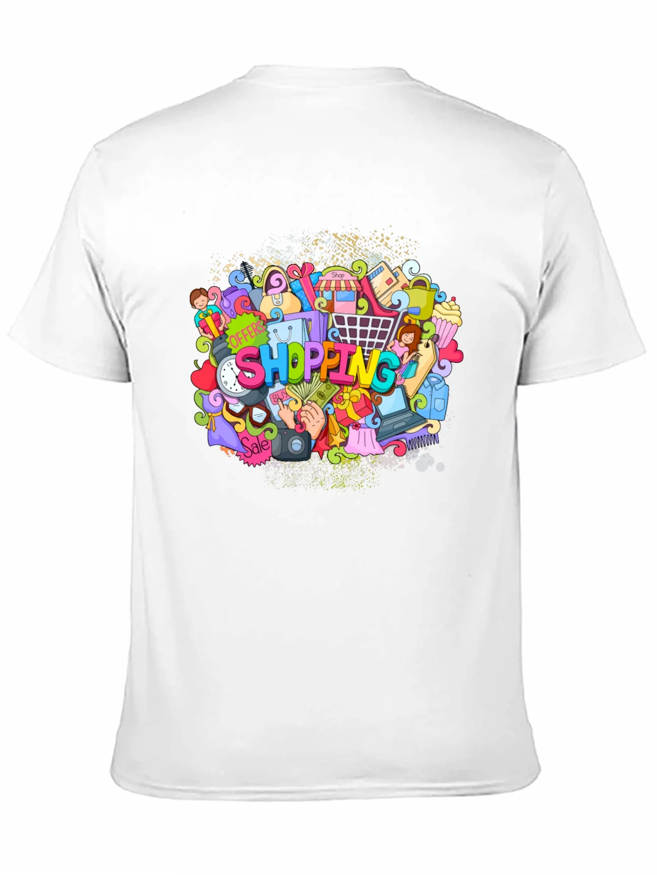 Camiseta Negra Estampado Shopping